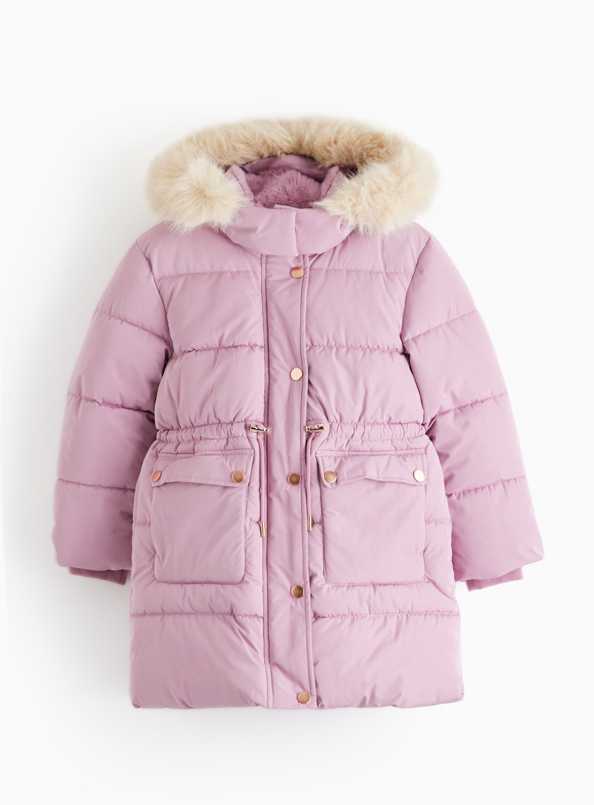 Buy Pink Faux Fur Hood Puffer Coat 11-12 years Coats and jackets