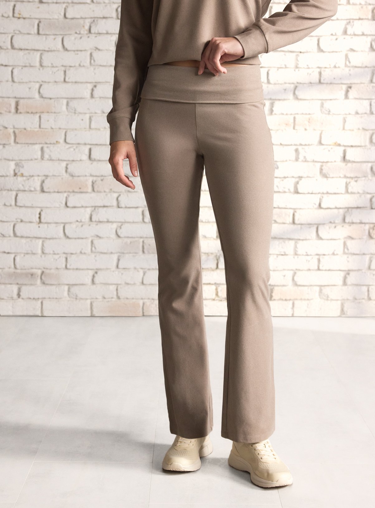 REAKTIV Taupe Luxe Lounge Fold Over Waist Flare S