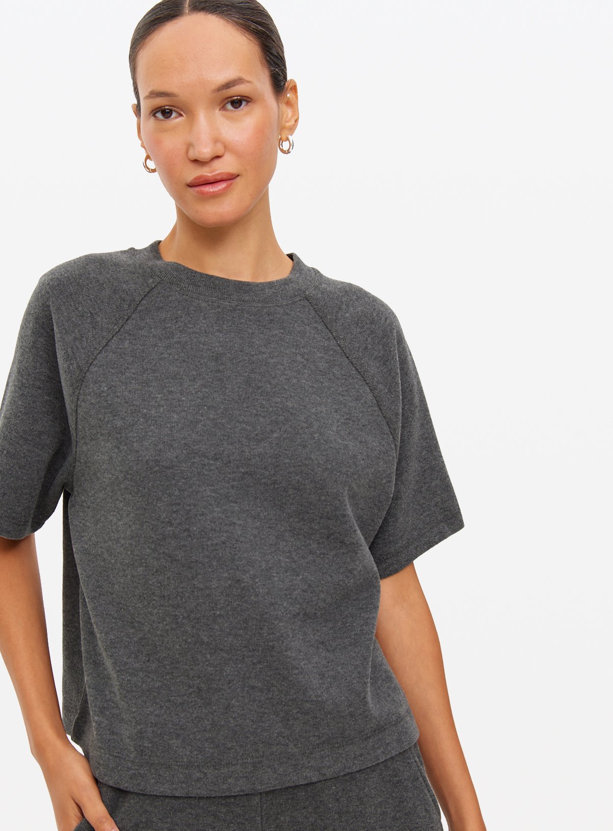Charcoal Soft Touch Boxy Crew T-Shirt 