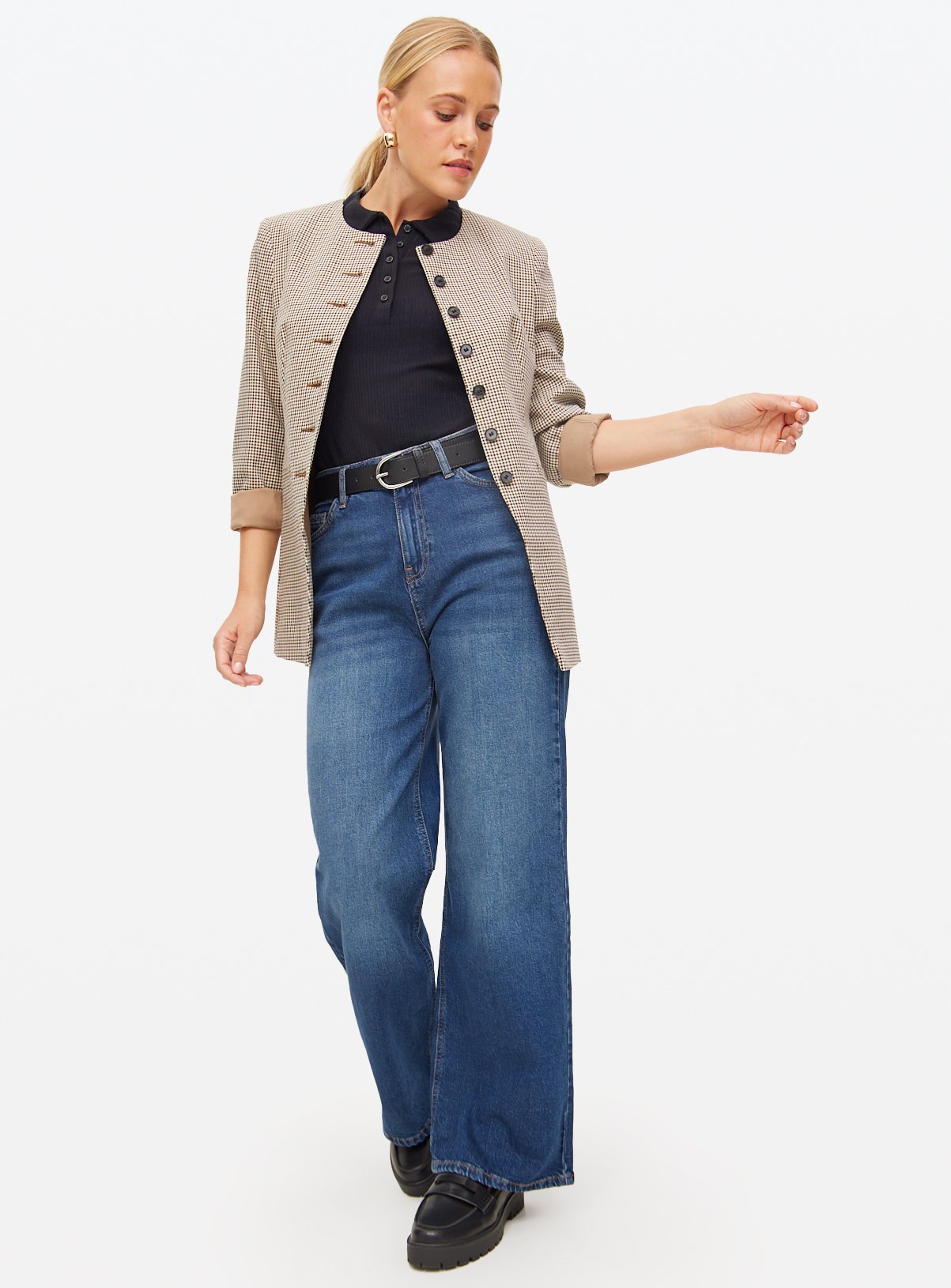 Dark Rinse Wide Leg Denim Jeans 16L