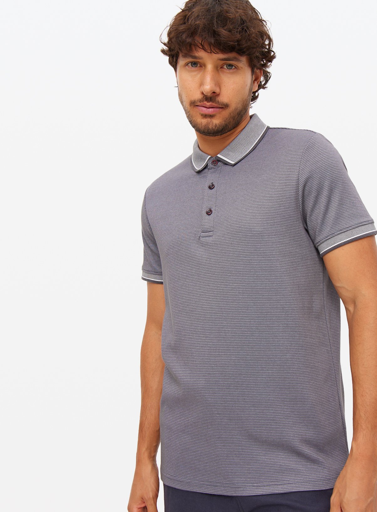 Grey Two Tone Polo Shirt XL