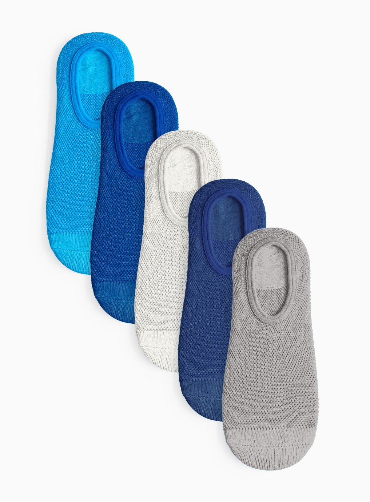 Blue Mesh Footsie Socks 5 Pack