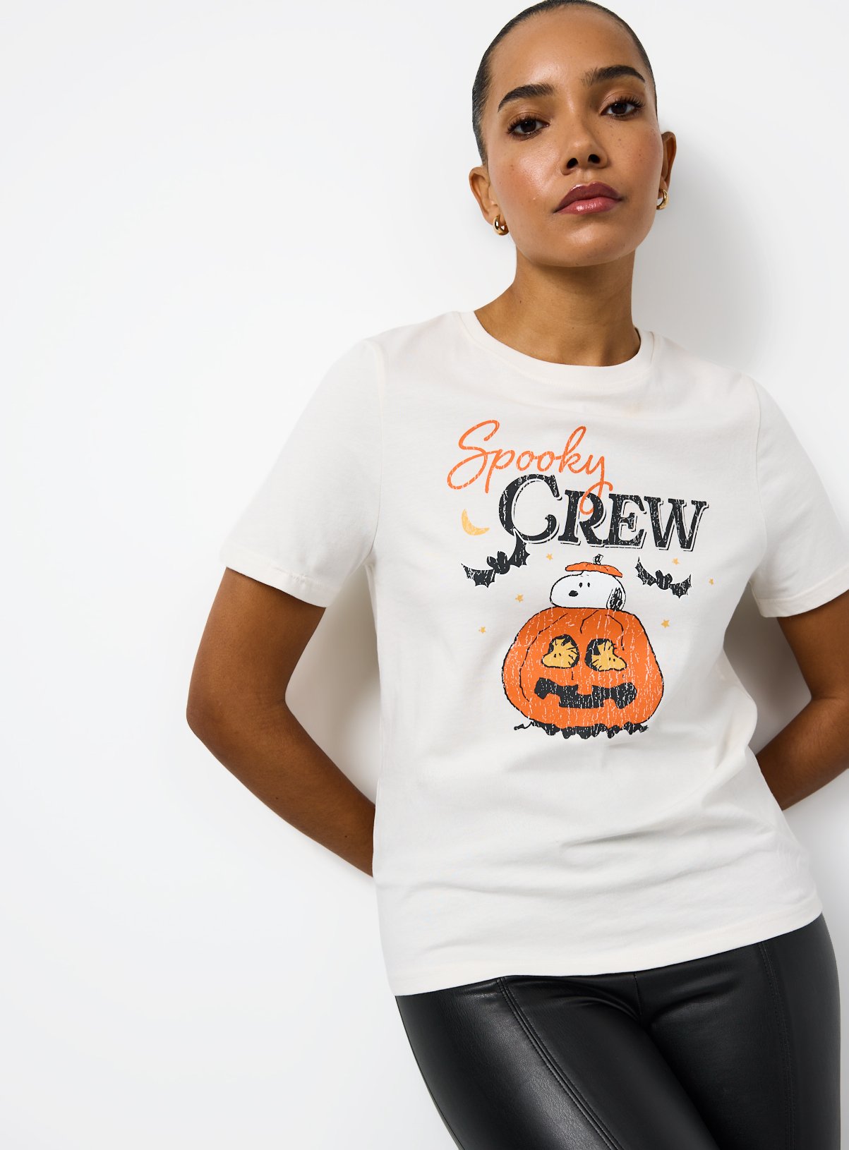 Halloween Snoopy Printed Crew T-Shirt 8