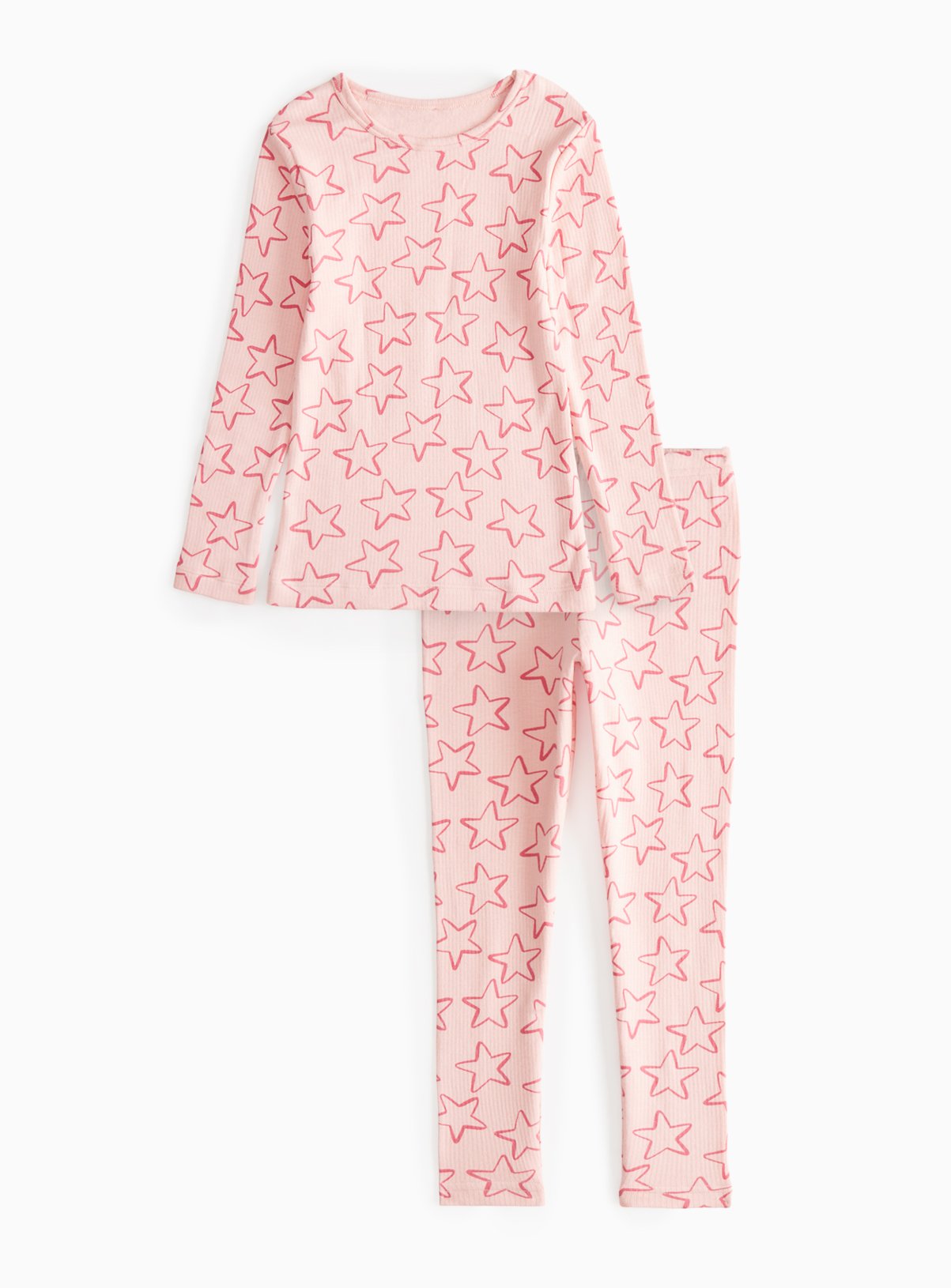 Pink Star Printed Thermal Top & Leggings Set 