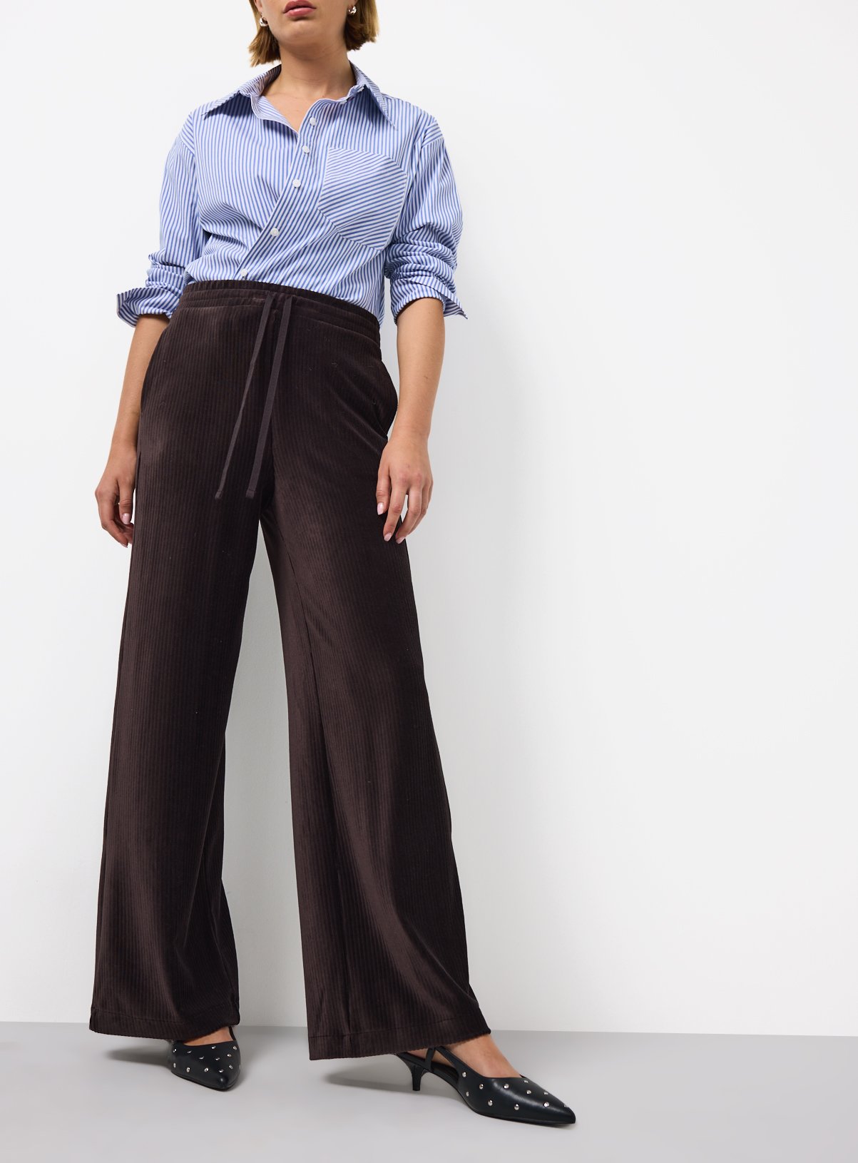 Brown Corduroy Wide Leg Trousers  24