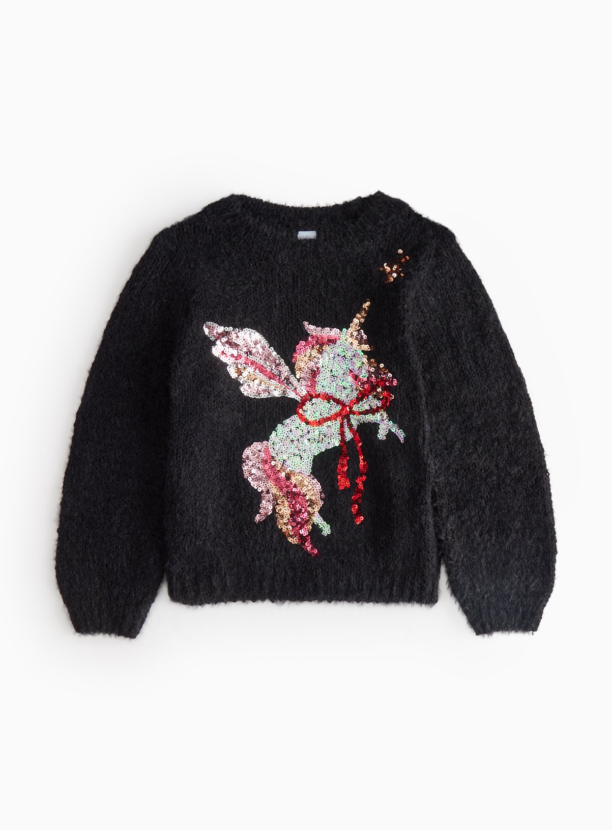 Sequin Unicorn Fluffy Christmas Jumper 4 years