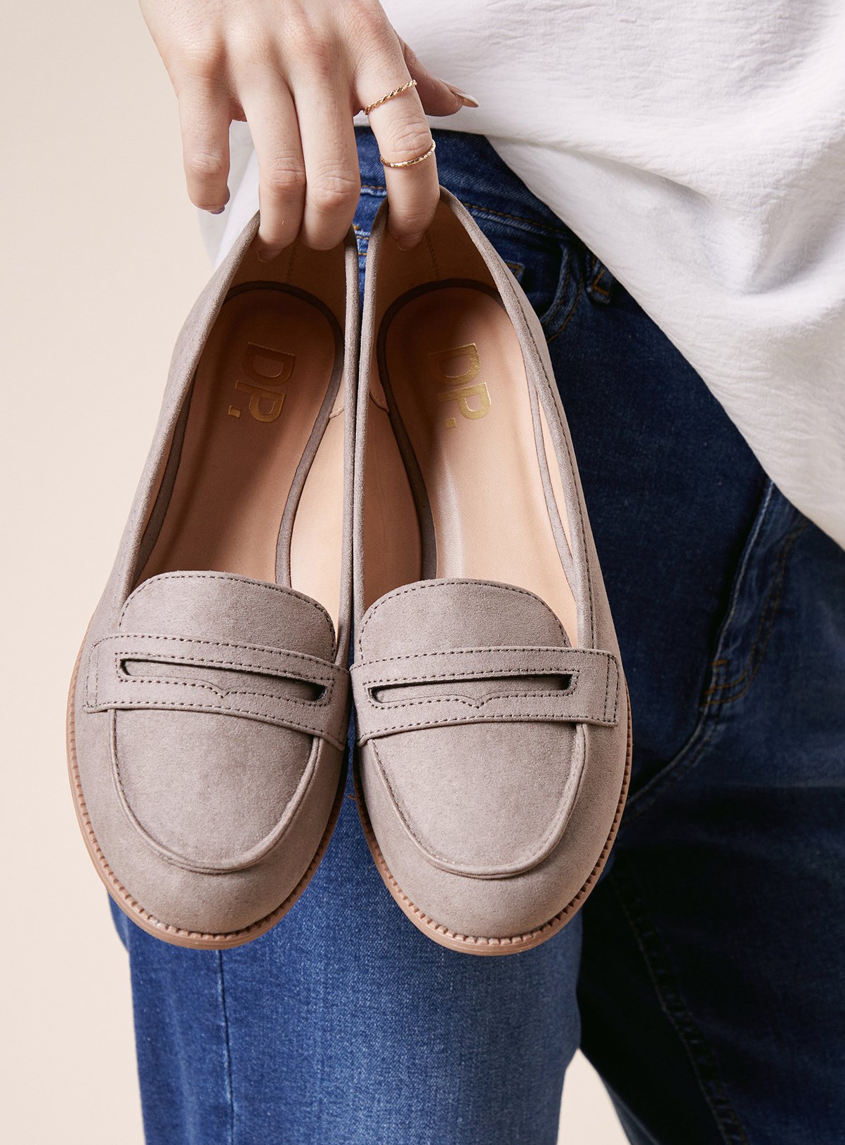 DOROTHY PERKINS Lara Penny Loafers Taupe 6
