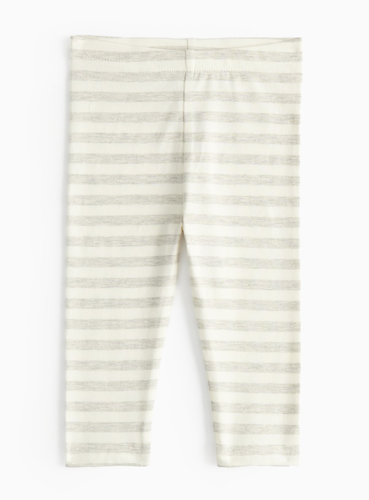 Grey Striped Jersey Leggings  6-9 months