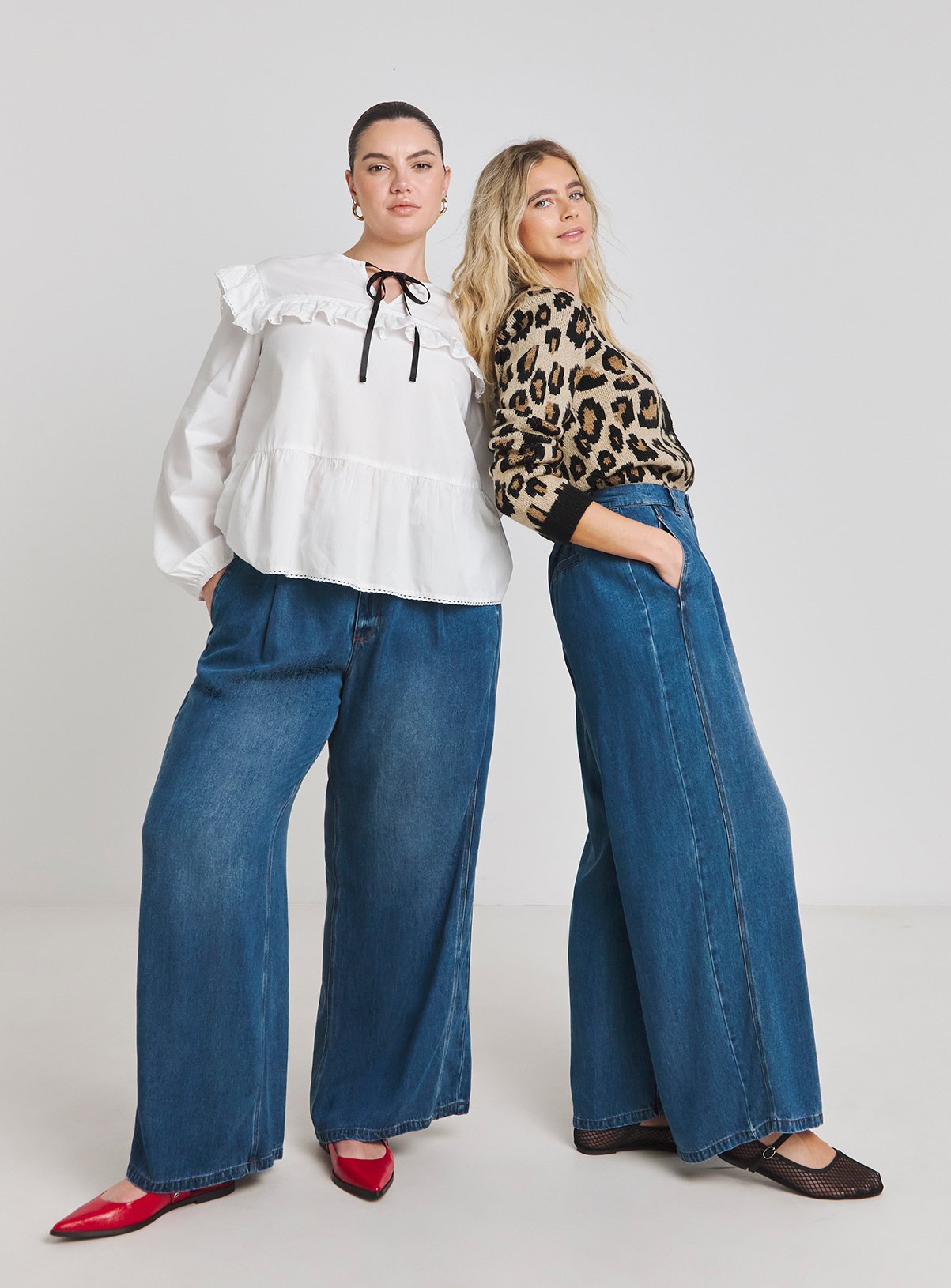 SIMPLY BE Draped Tencel Wide Leg Jean
