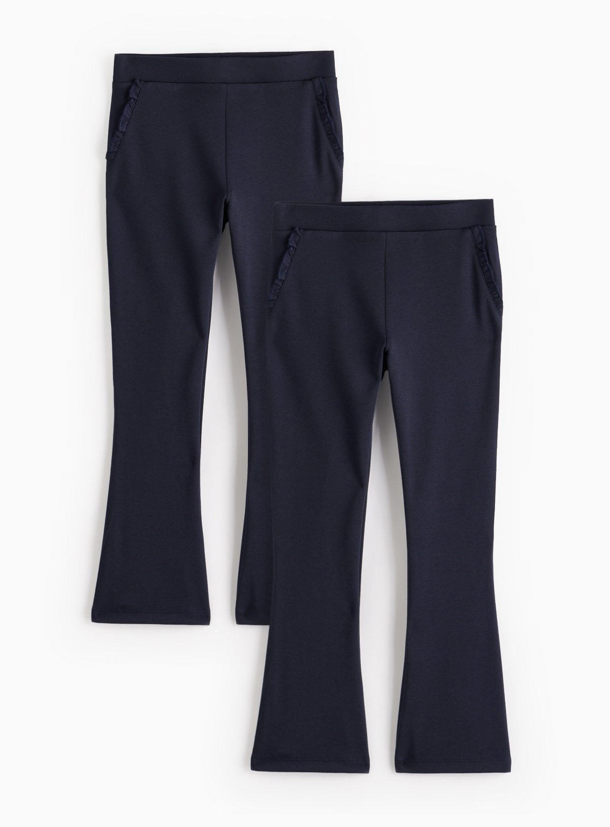 2 Pack Ponte Flare Trousers 