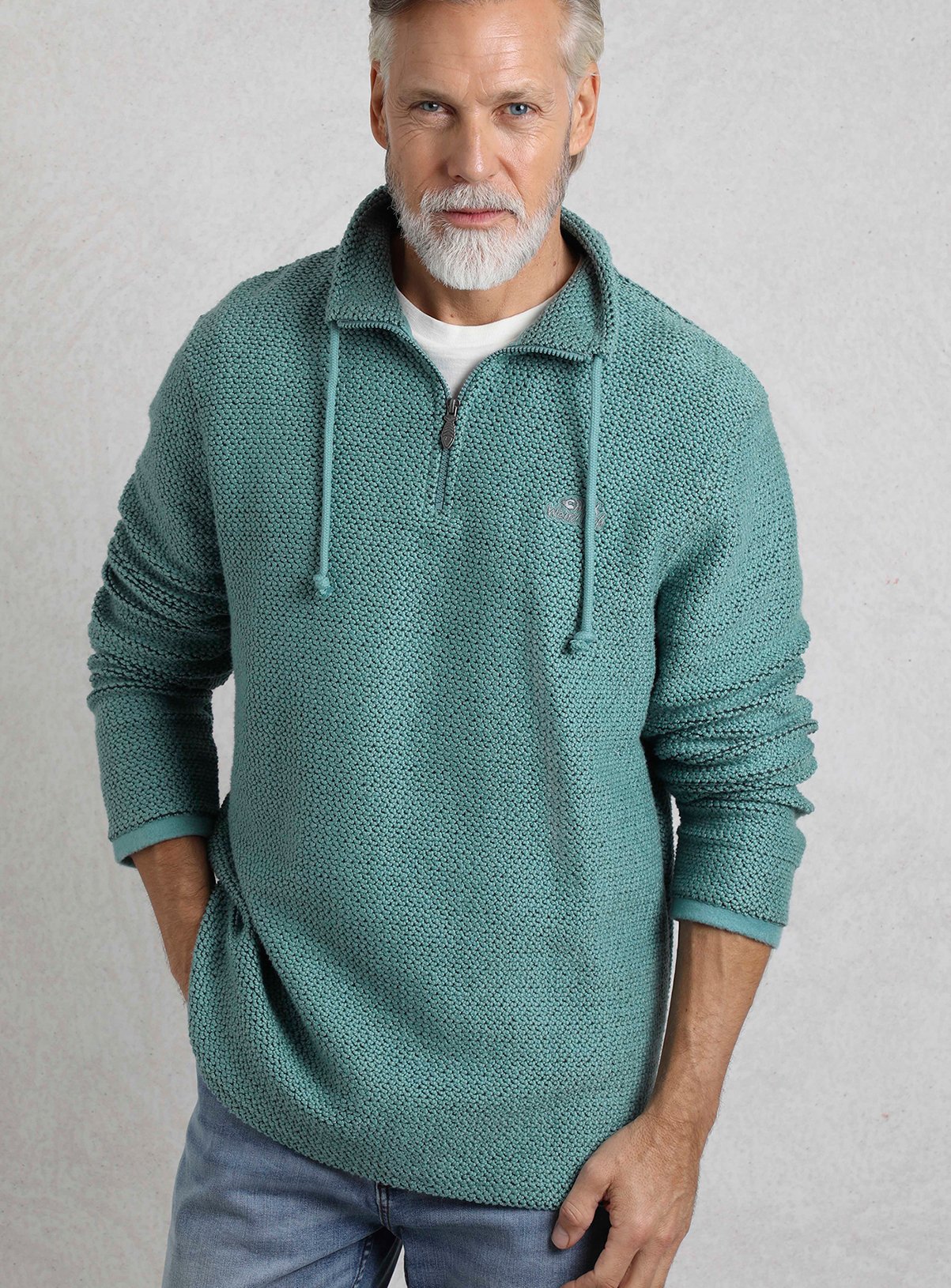 WEIRD FISH Cruiser 1/4 Zip Macaroni Sweatshirt 