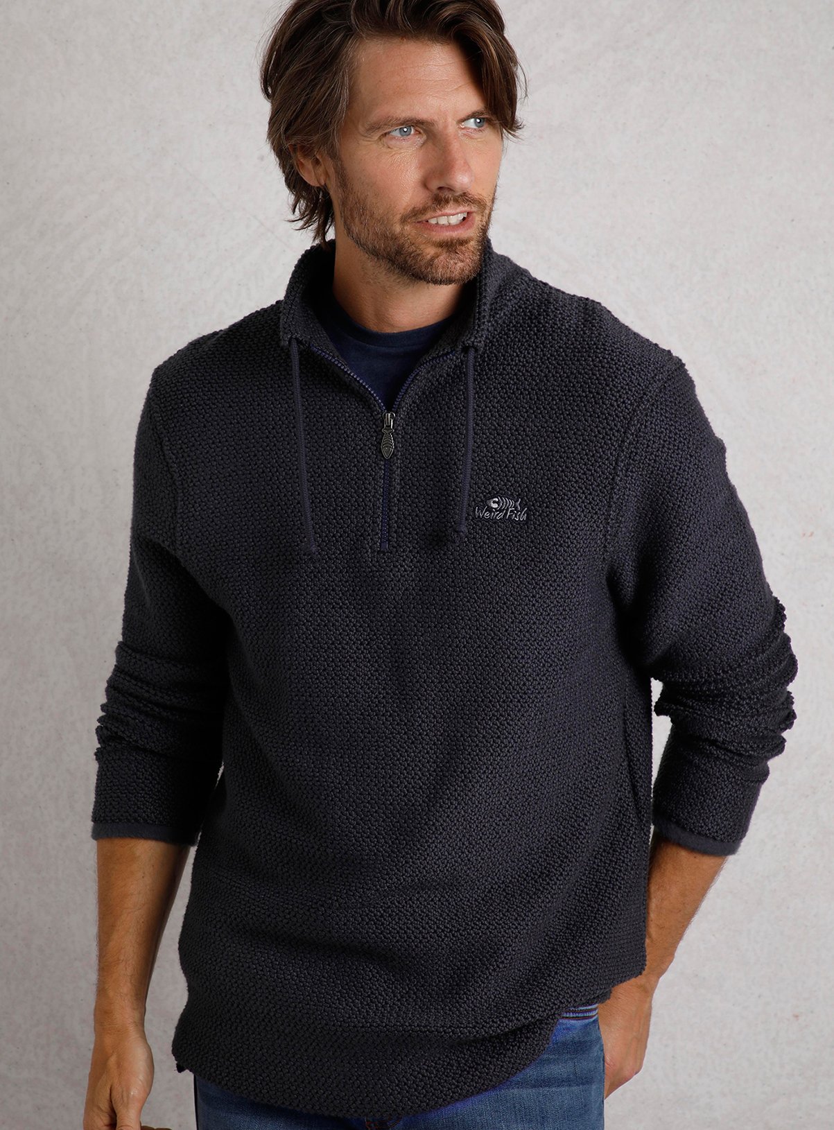 WEIRD FISH Cruiser 1/4 Zip Macaroni 