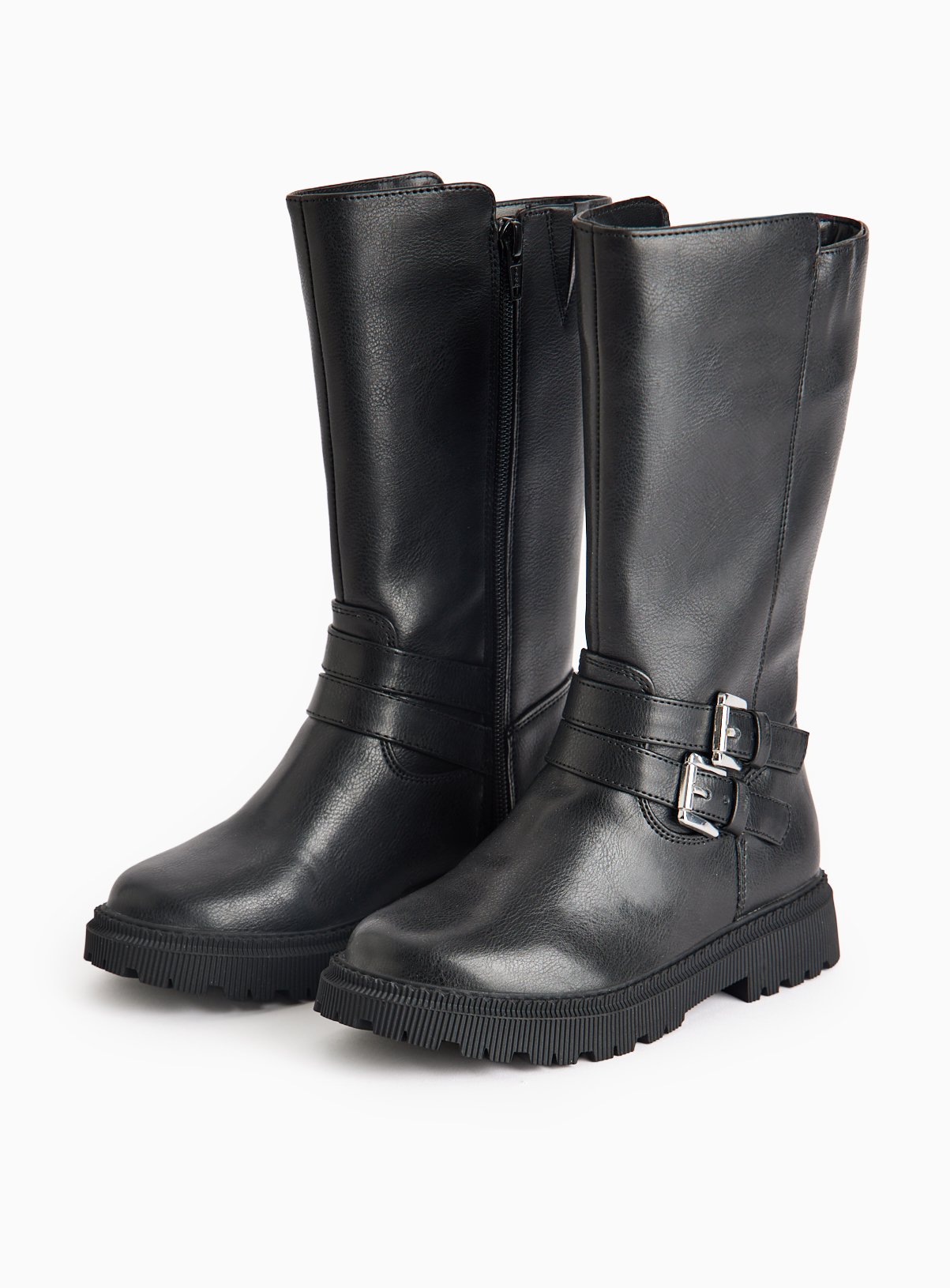 Knee High Buckle Detail Rider Boots 