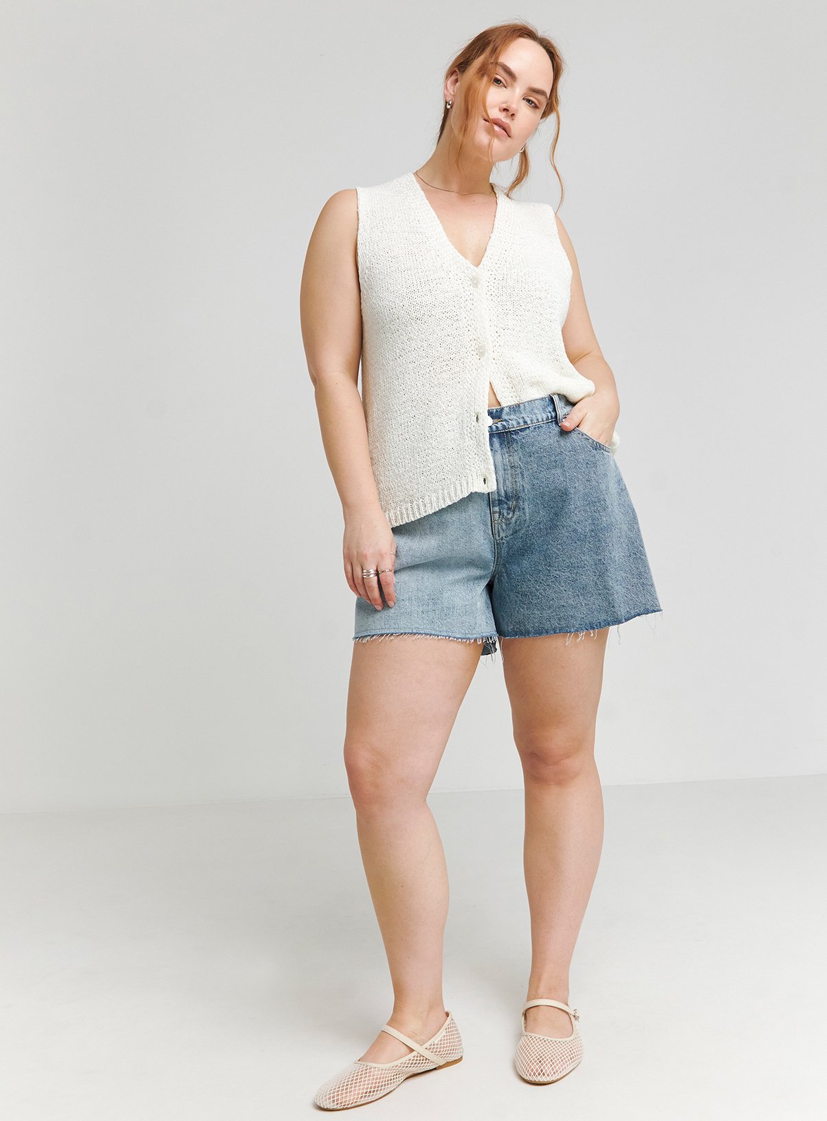 SIMPLY BE Patchwork Denim Shorts