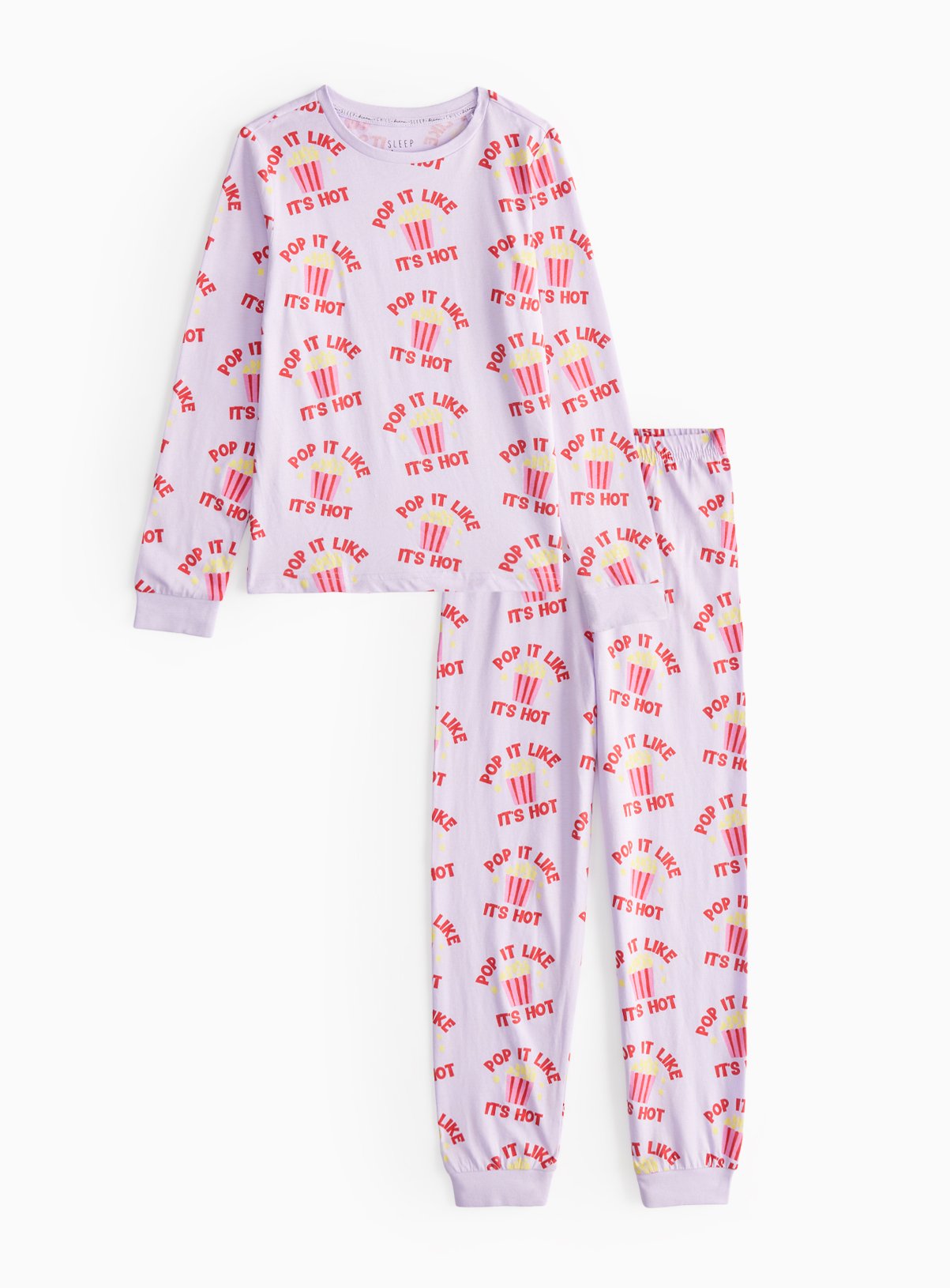 Lilac Popcorn Printed Pyjamas