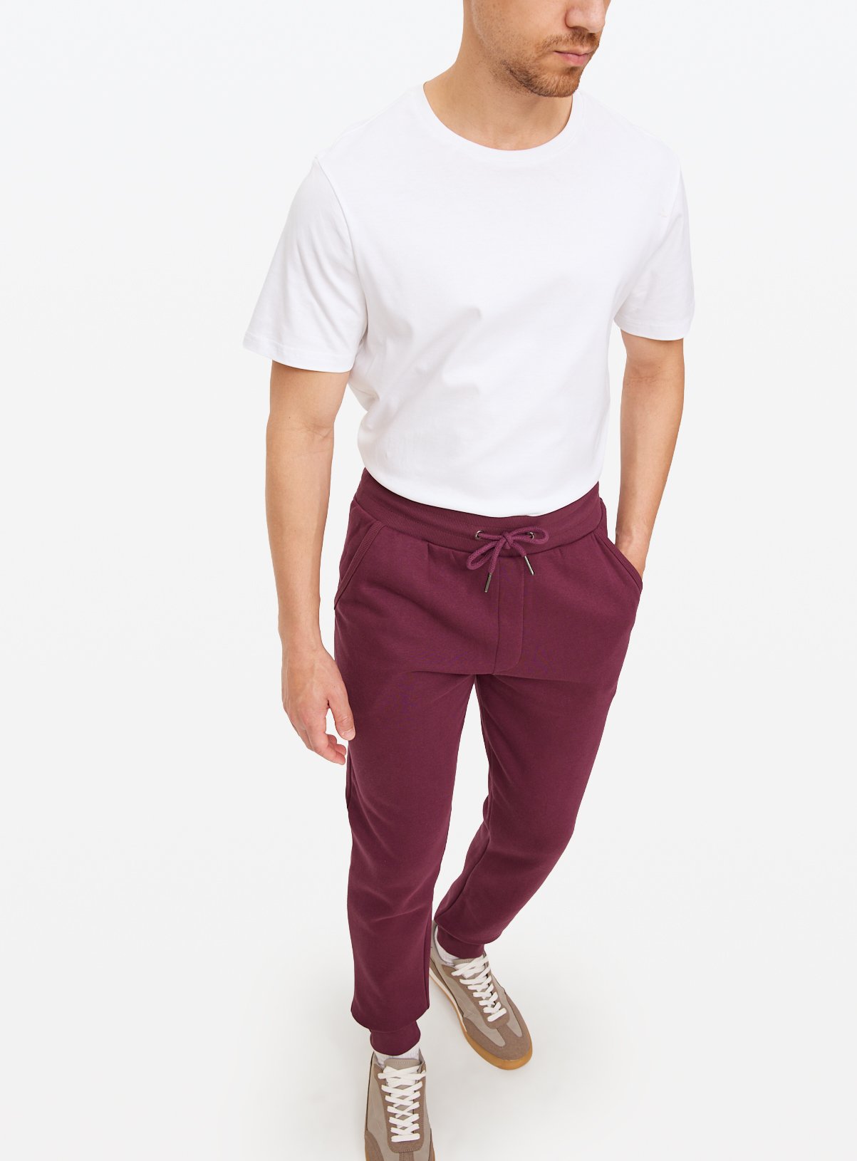 Dark Red Cuffed Joggers XXXL