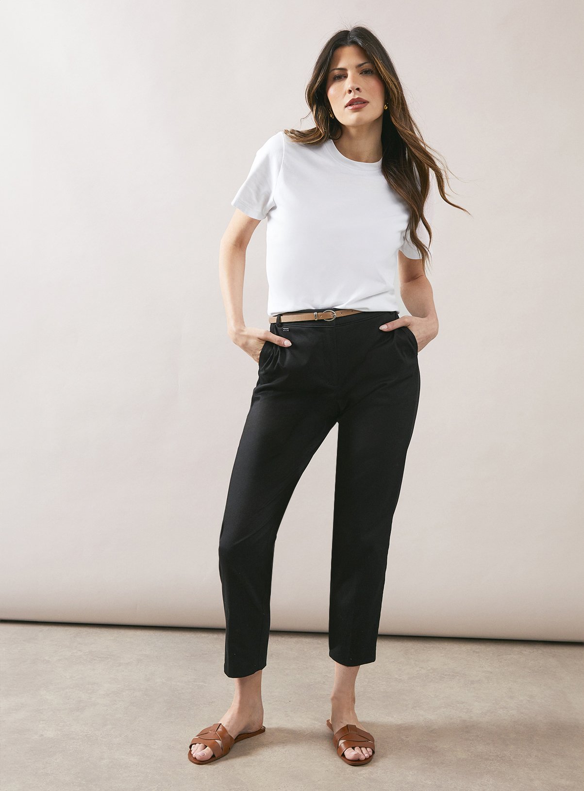 WALLIS Stretch Cigarette Belted Trouser 