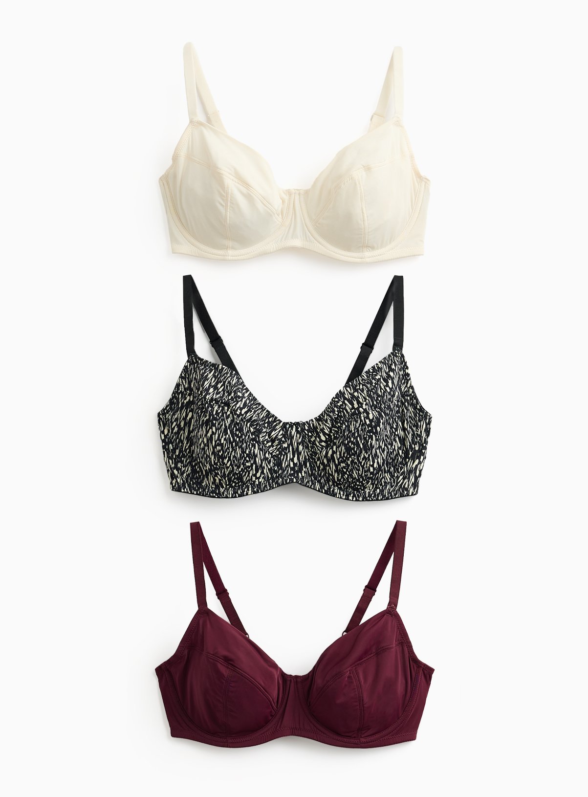 DD+ Printed Full Cup Underwired Bra 3 Pack 