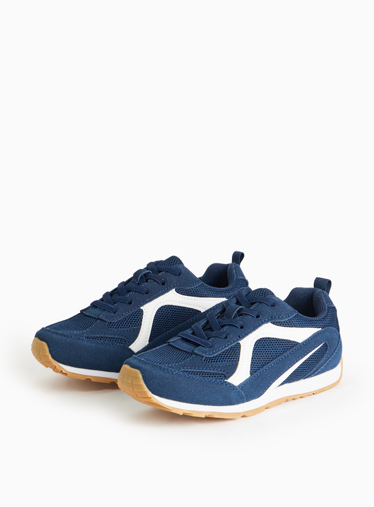 Navy Retro Panel Style Trainer 
