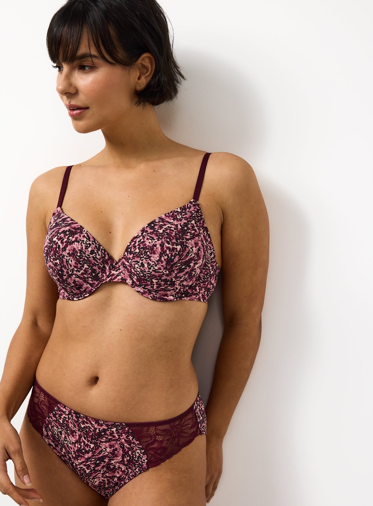 Animal Print Padded Underwired T-Shirt Bra 34D