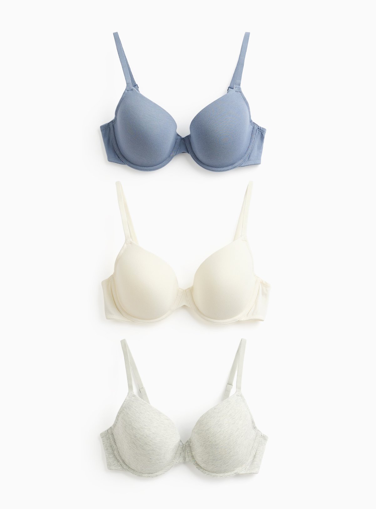 Cotton Blend Padded Full Cup Bra 3 Pack