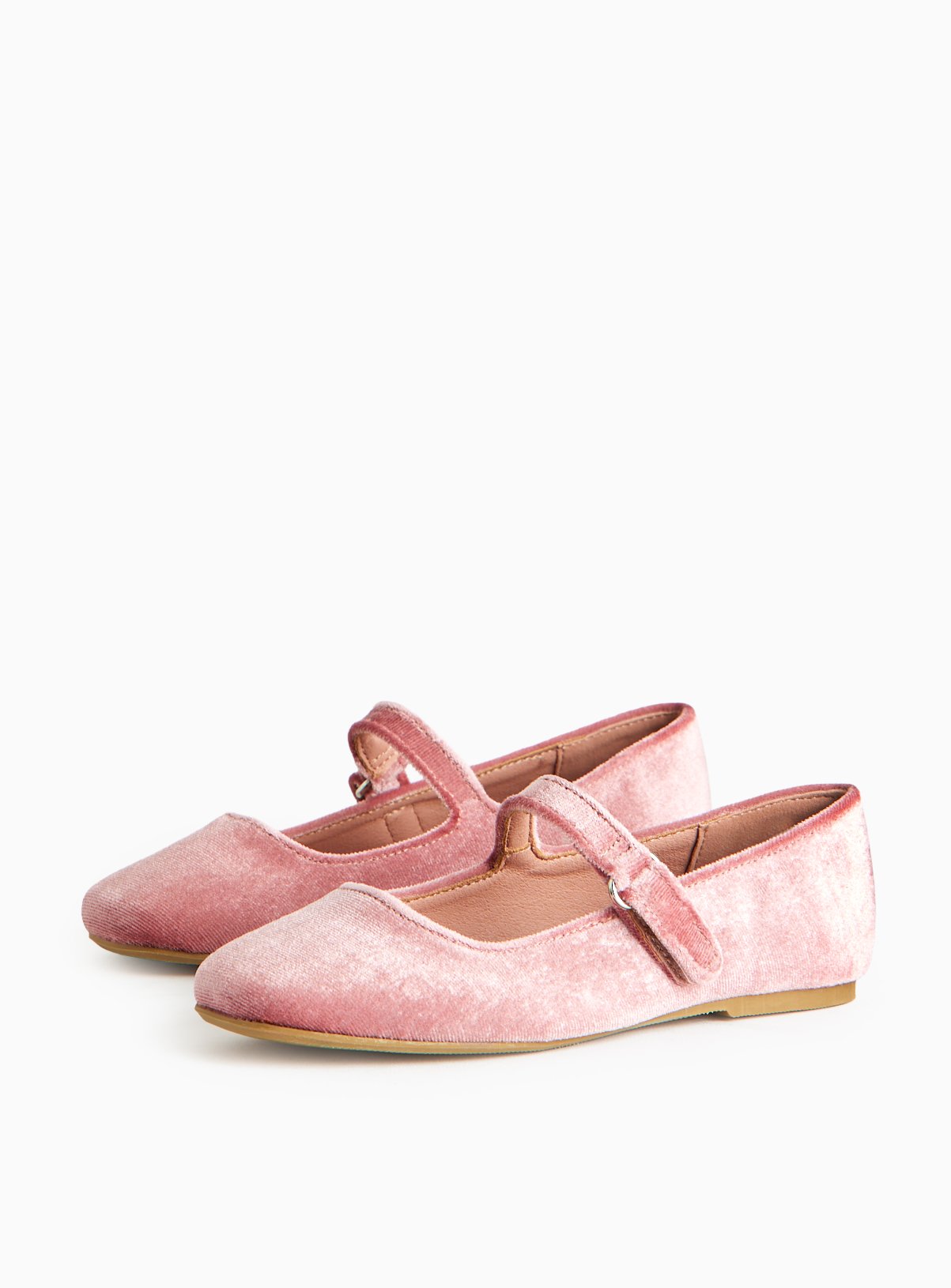 Pink Velour Mary-Jane Shoes  