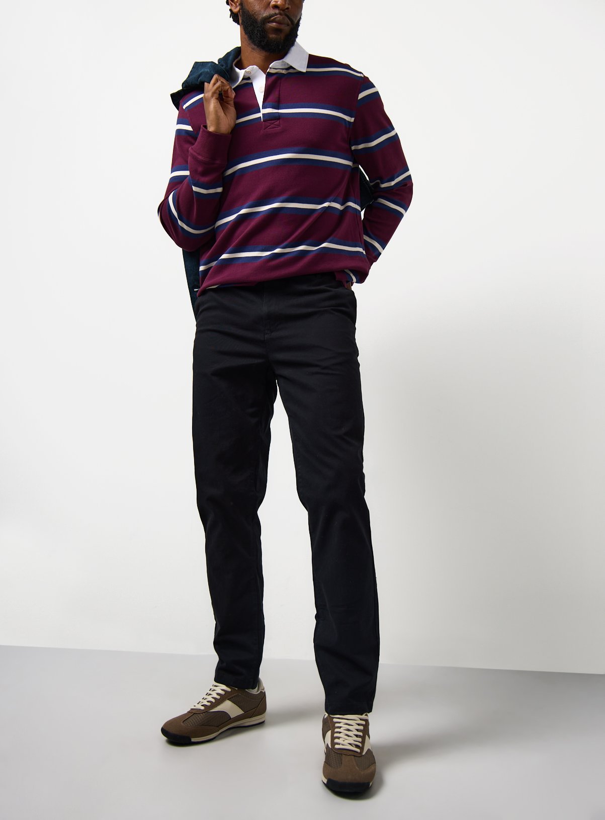 Black Skinny Fit Chino Trousers 40S