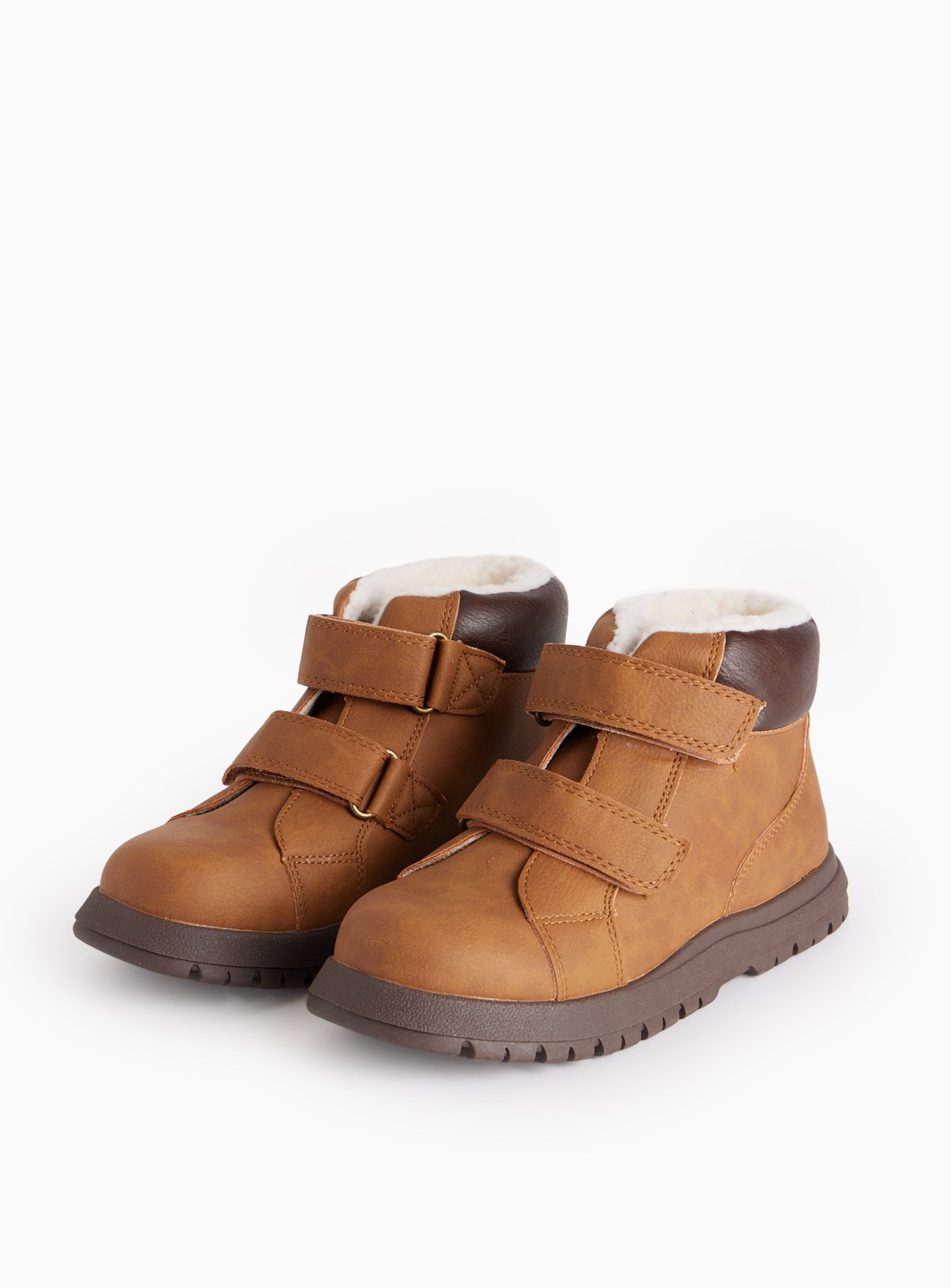 Tan Faux Suede Borg Lined Boots 12 Infant