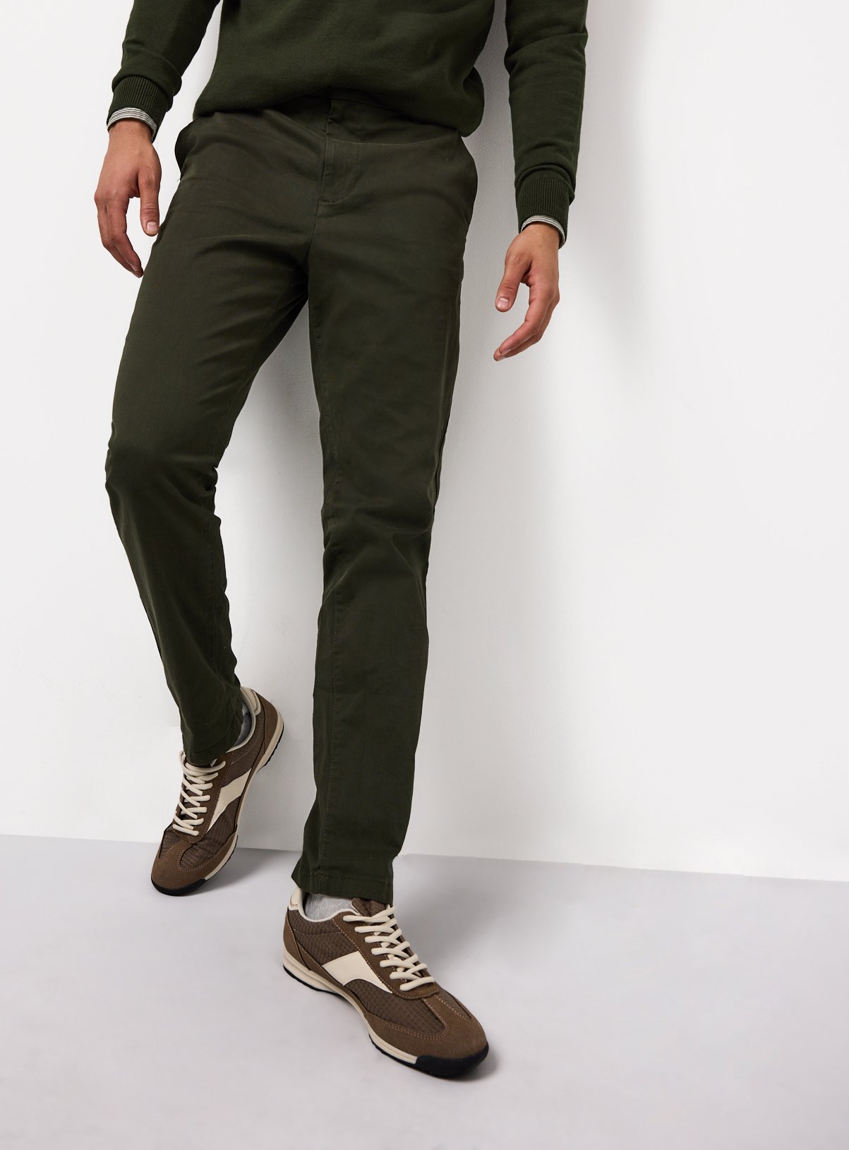 Khaki Skinny Fit Chino Trousers  36S