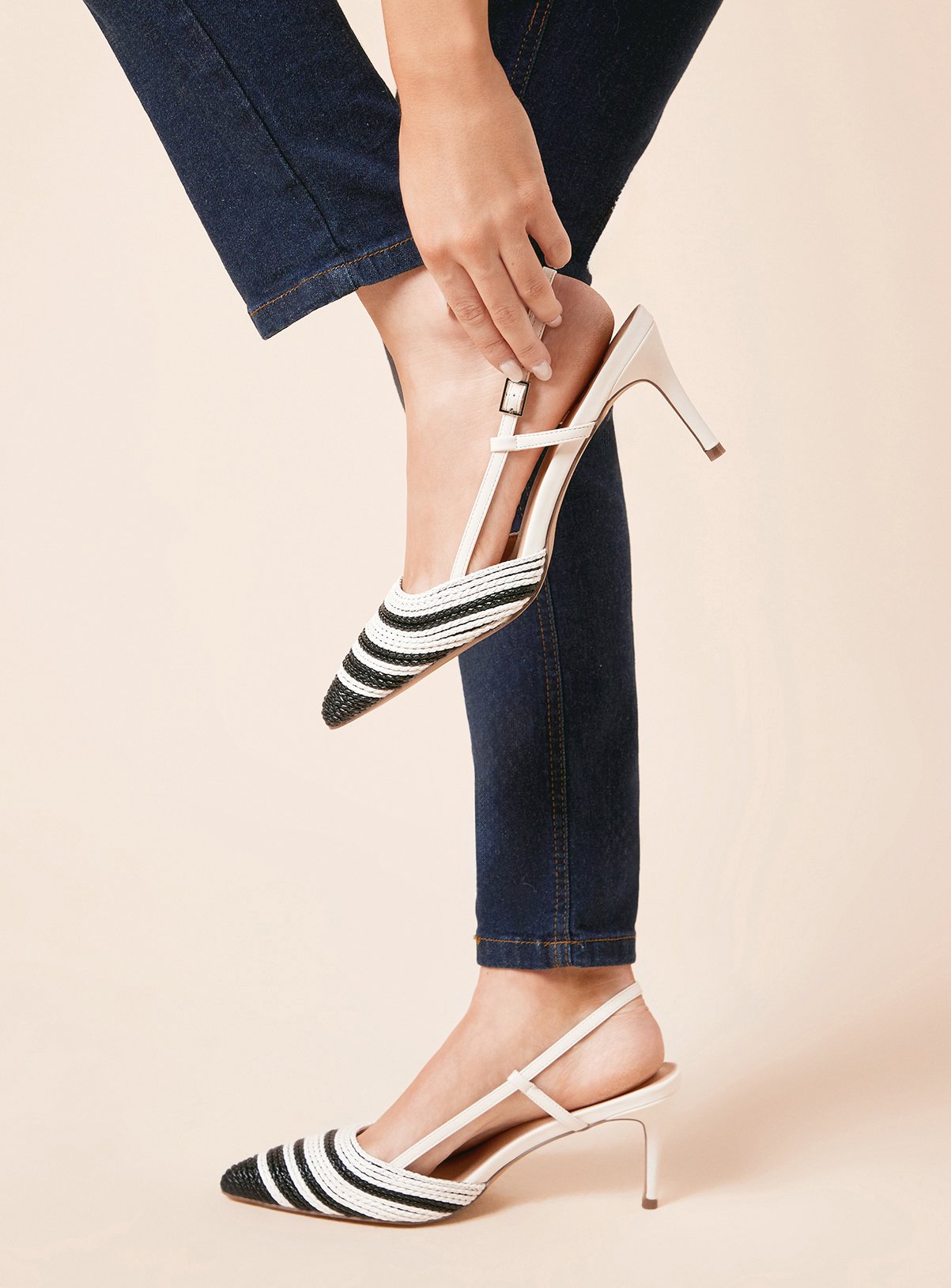 DOROTHY PERKINS Delight Two Tone Slingback Stiletto Court Shoe 