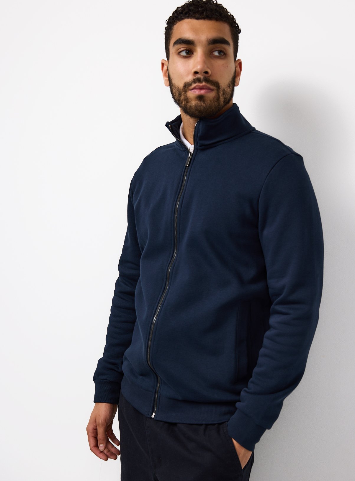Funnel Neck Full Zip Sweatshirt 