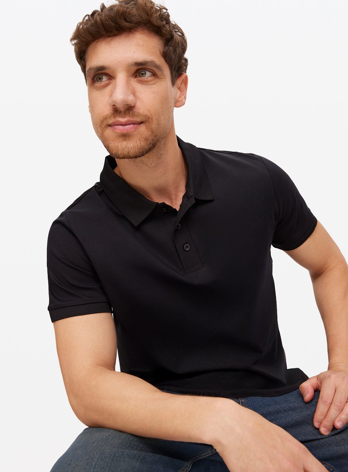 Black Mercerised Short Sleeve Polo Shirt XL