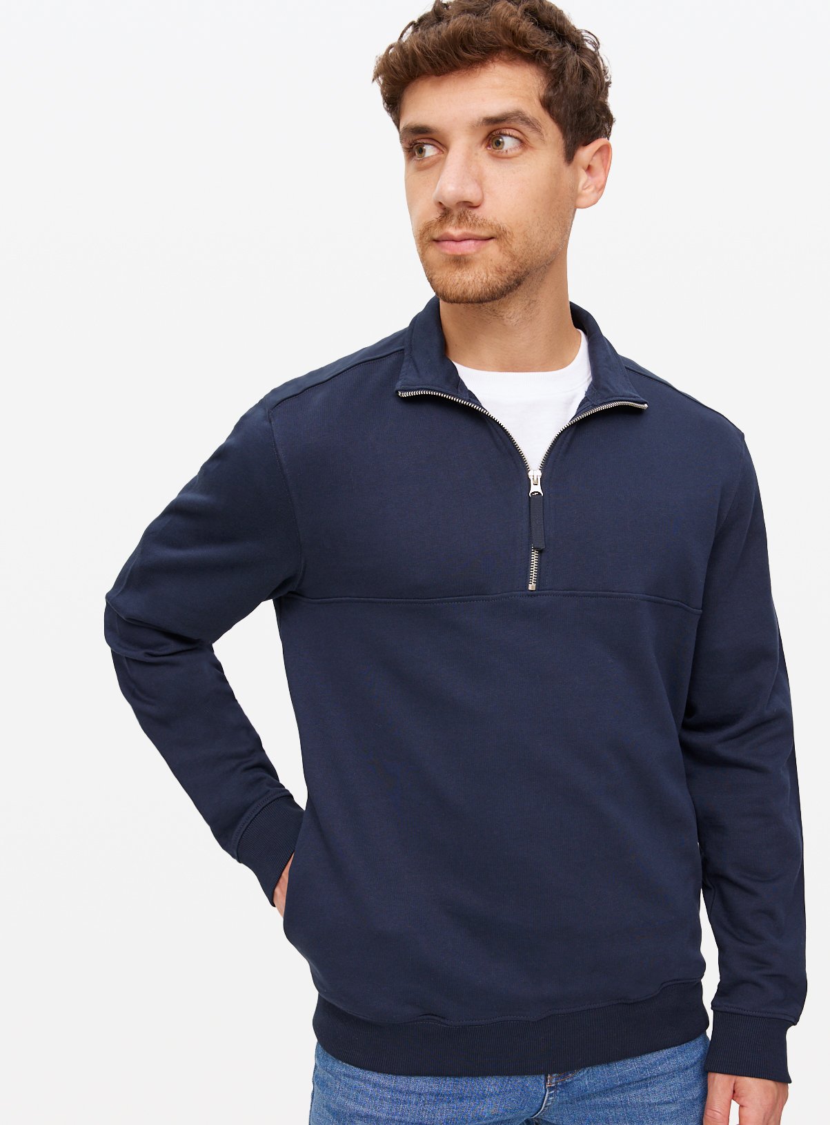 Cut & Zip Half Zip Sweatshirt 