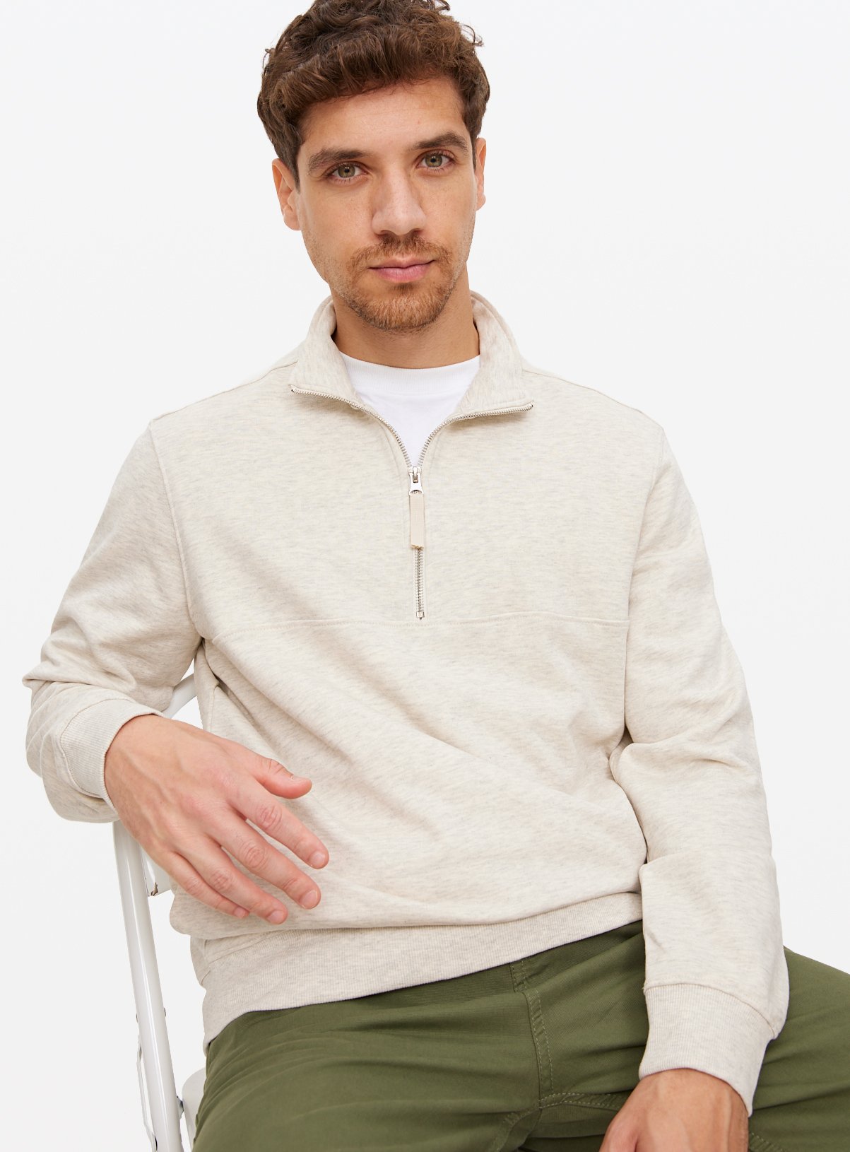 Cut & Zip Half Zip Sweatshirt 