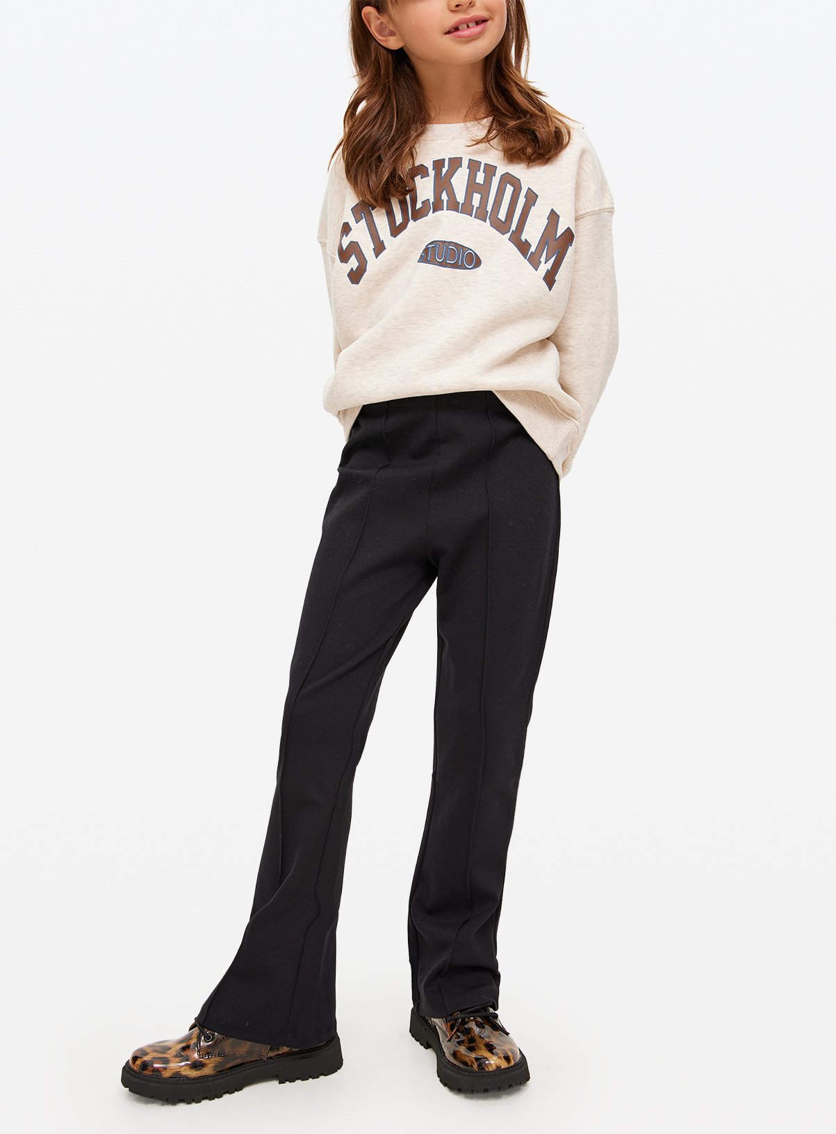 Black Pintuck Detail Flares 