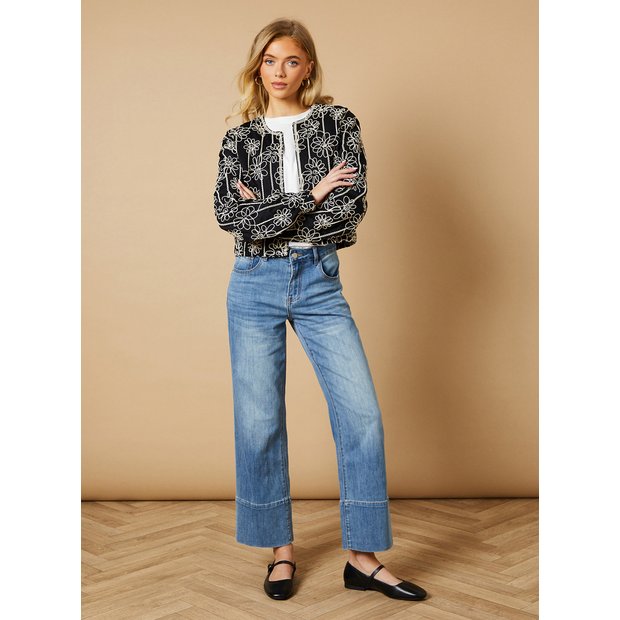 【in a row】Oasis Wide Denim Wide Leg Jeans | Wide Leg Cropped Jeans | Oasis UK