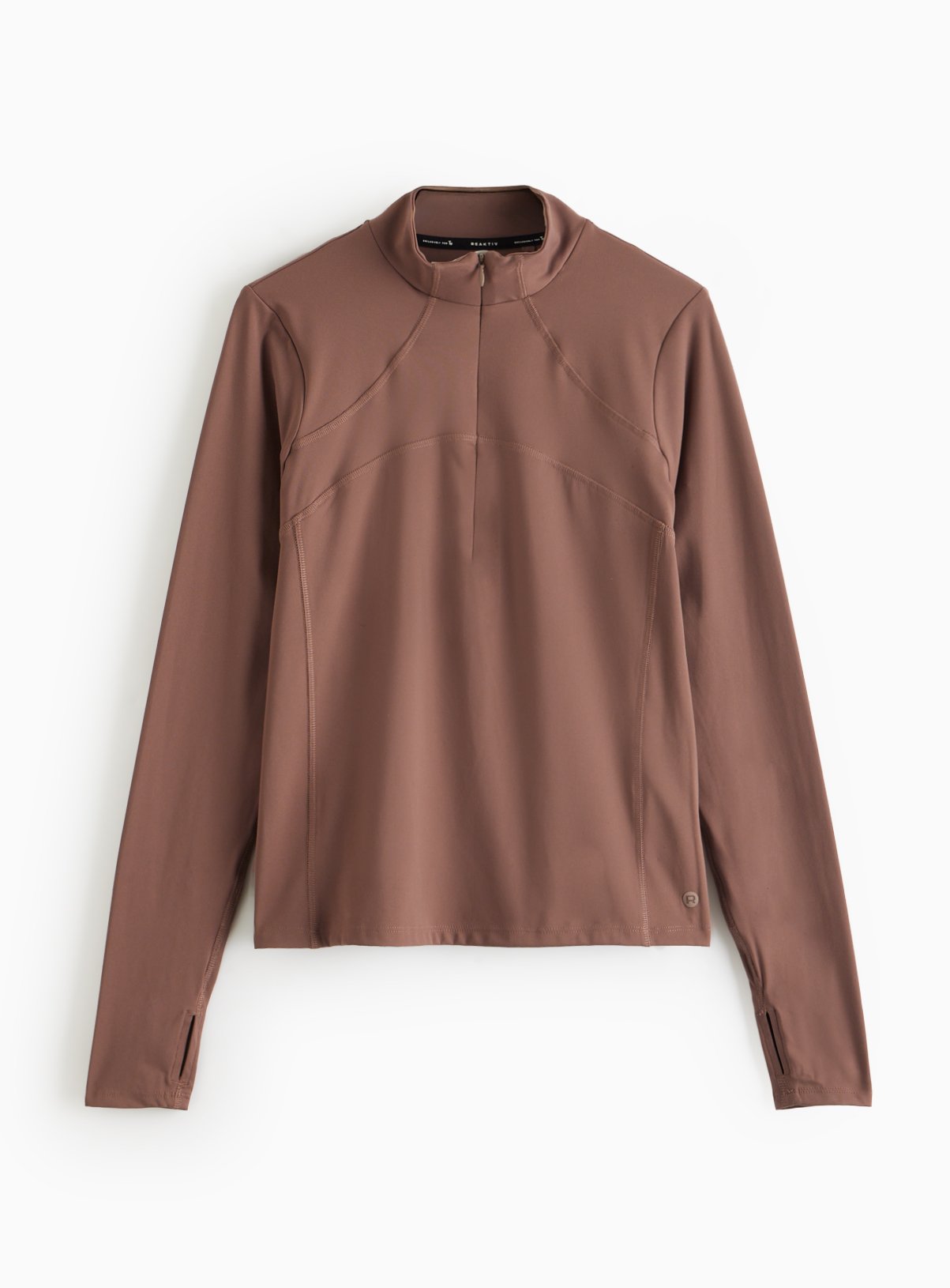 REAKTIV Taupe Yoga Funnel Neck Half Zip Top XXL