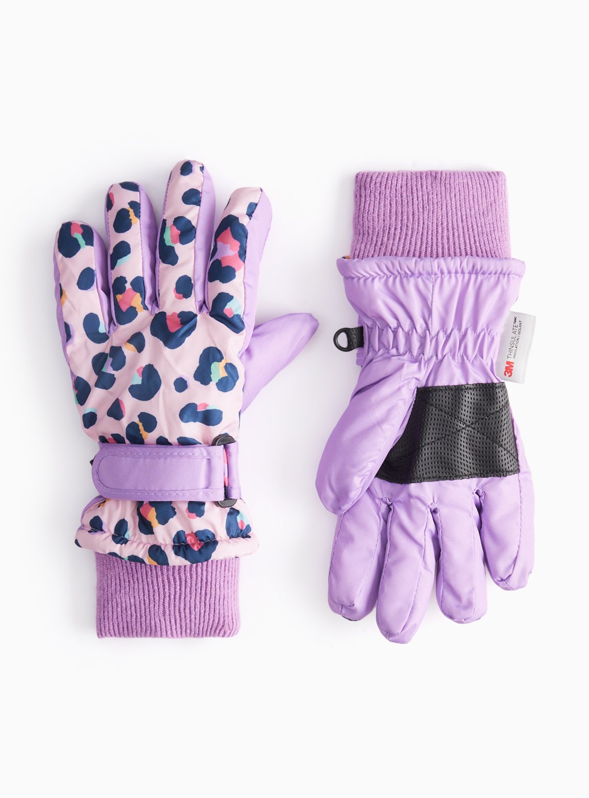 Pink Animal Printed Snow Gloves 