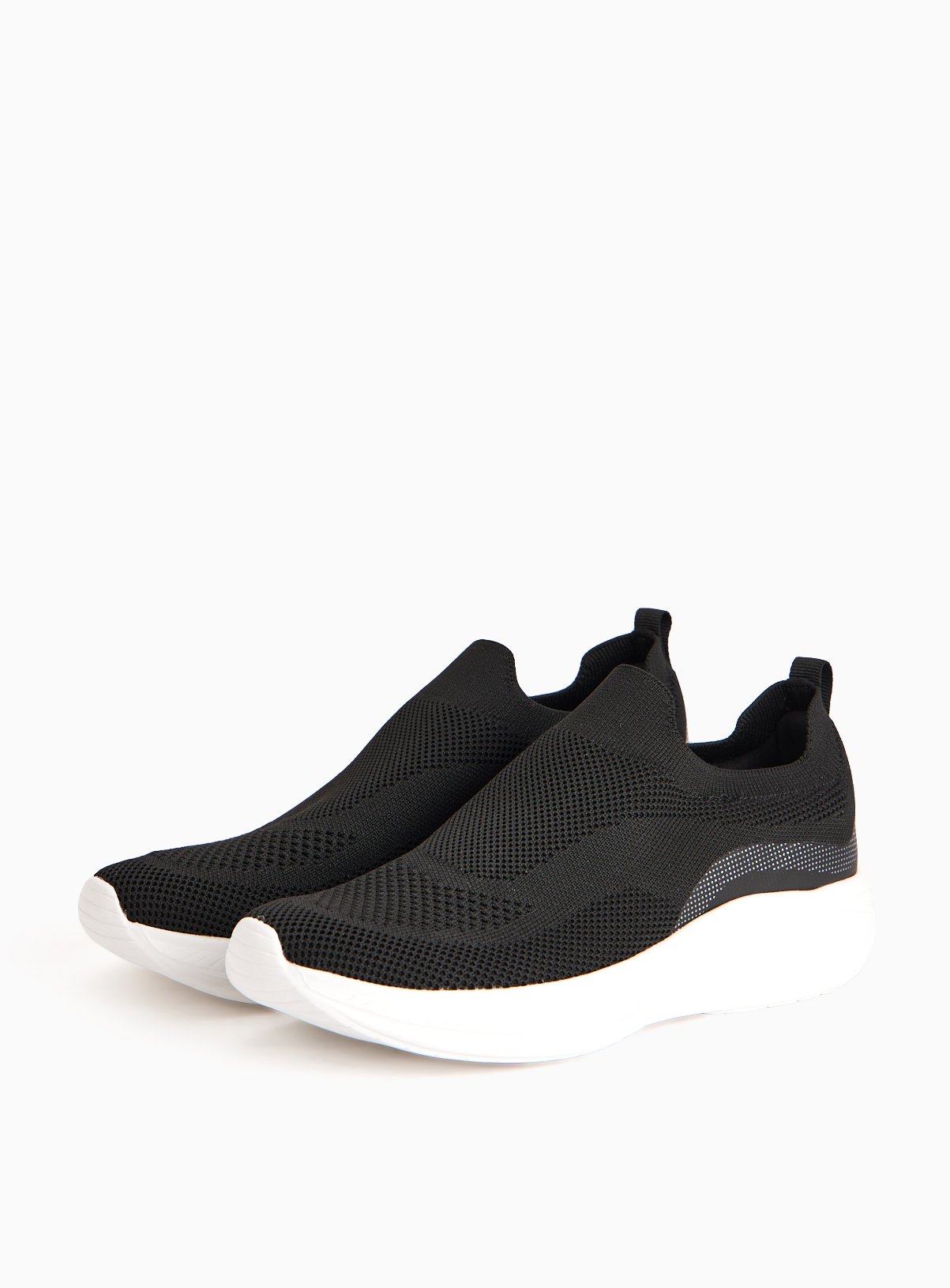 Black Knitted Chunky Sole Trainers 