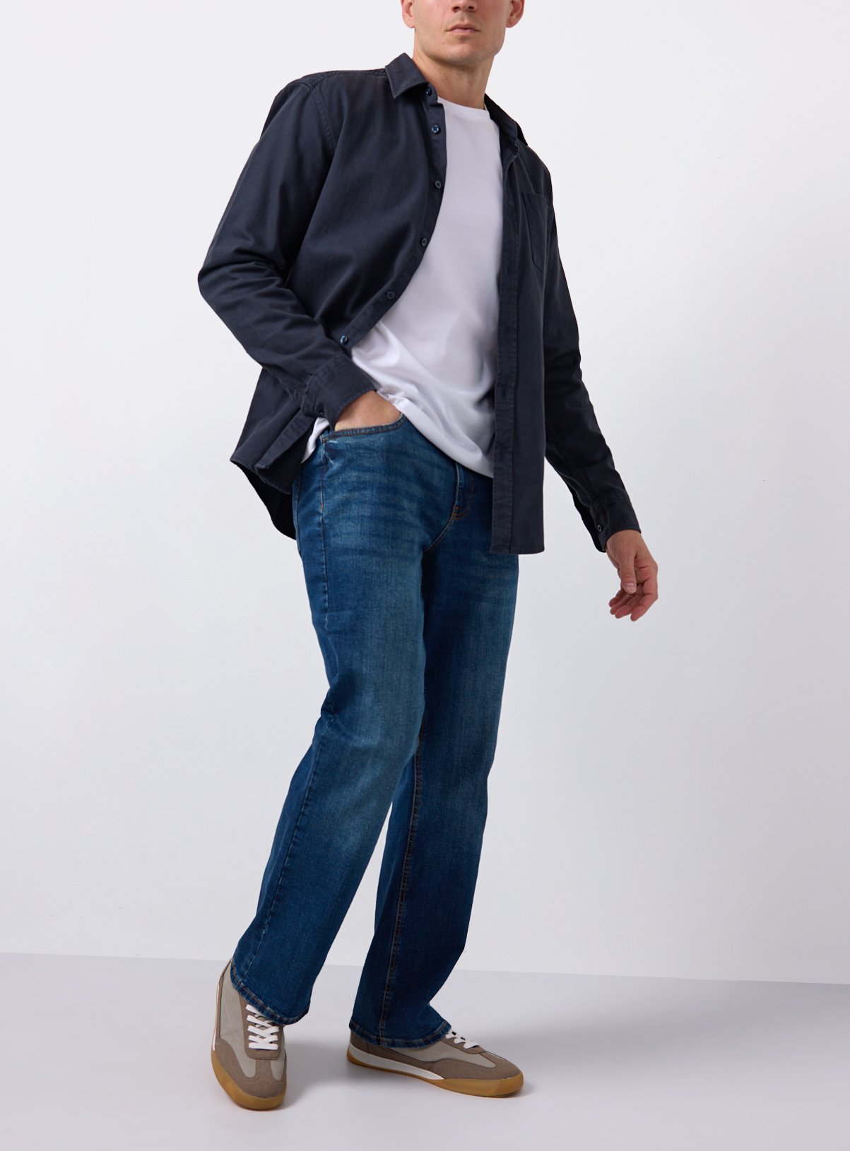Blue Dark Wash Bootcut Jeans 