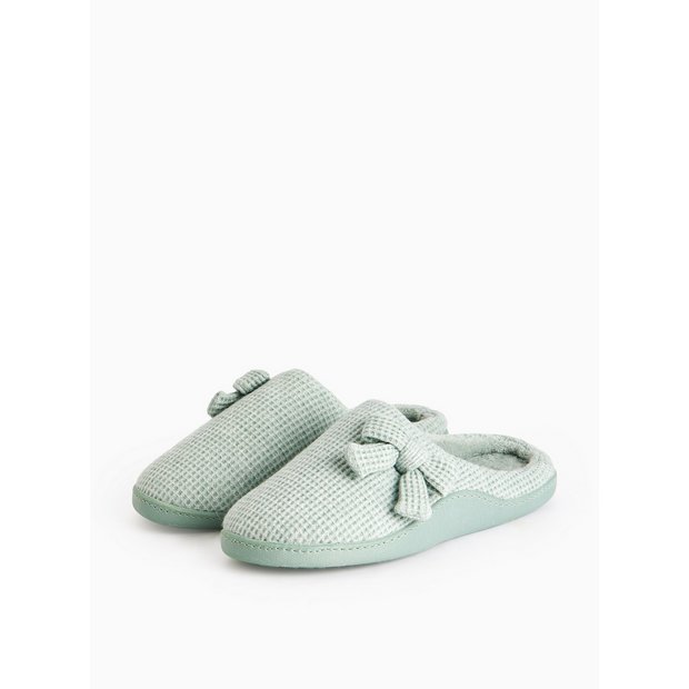 Buy Sage Green Sparkle Texture Mule Cupsole Slippers L Slippers