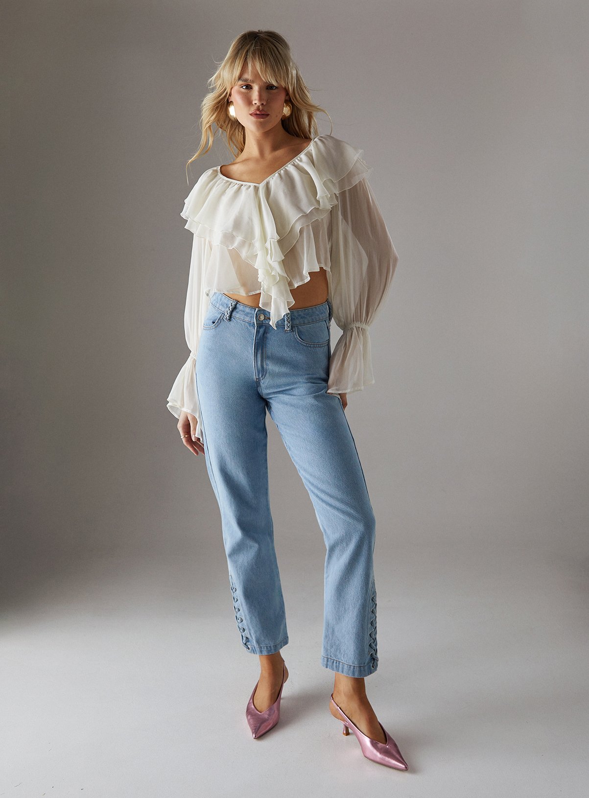 WAREHOUSE Denim Whipstitch Straight Leg Jeans 