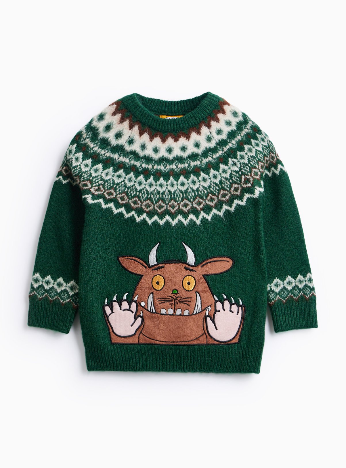 Gruffalo Green Fairisle Knitted Jumper 