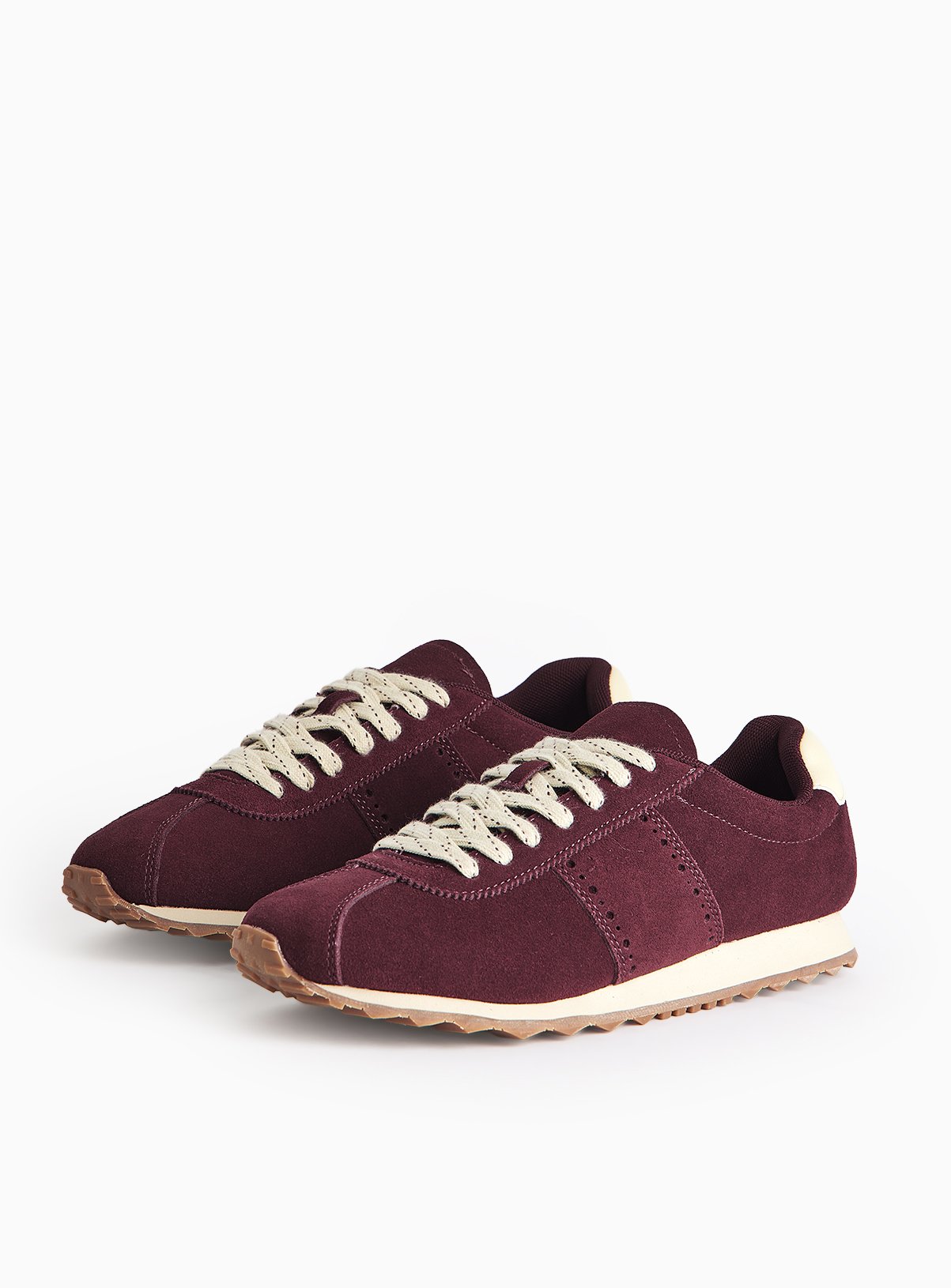 Burgundy Suede Jogger Trainers 