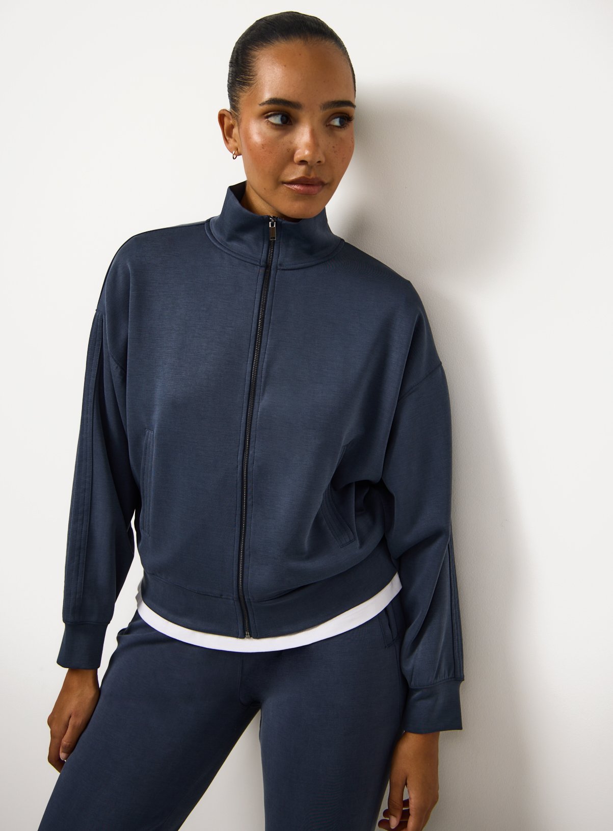 Blue Zip Through Sweatshirt S