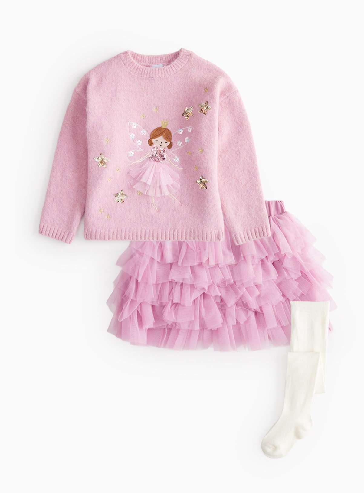 Christmas Sequin Fairy Knitted Jumper 3-Piece Set