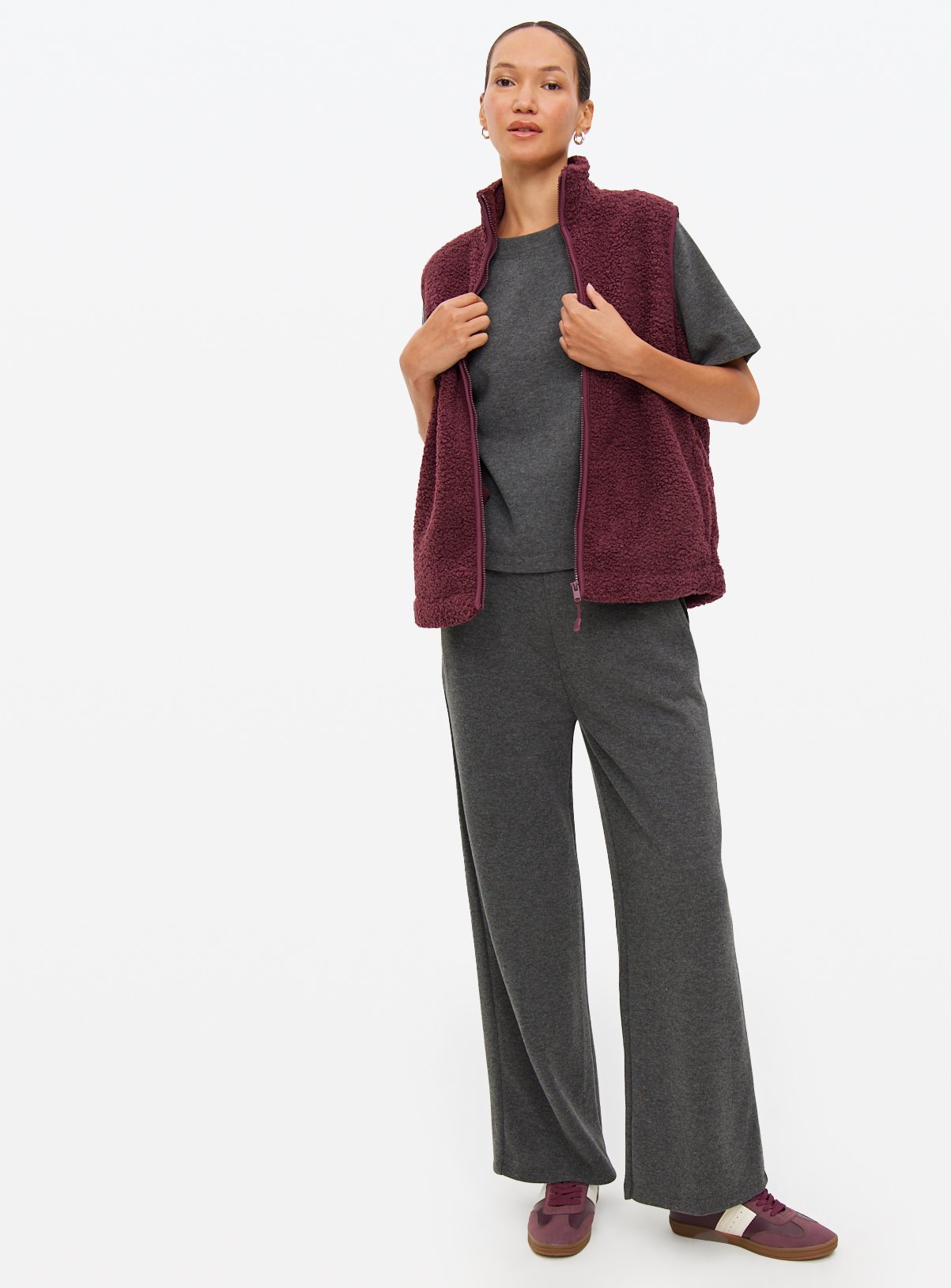 Charcoal Co-ord Soft Touch Wide Leg Joggers 