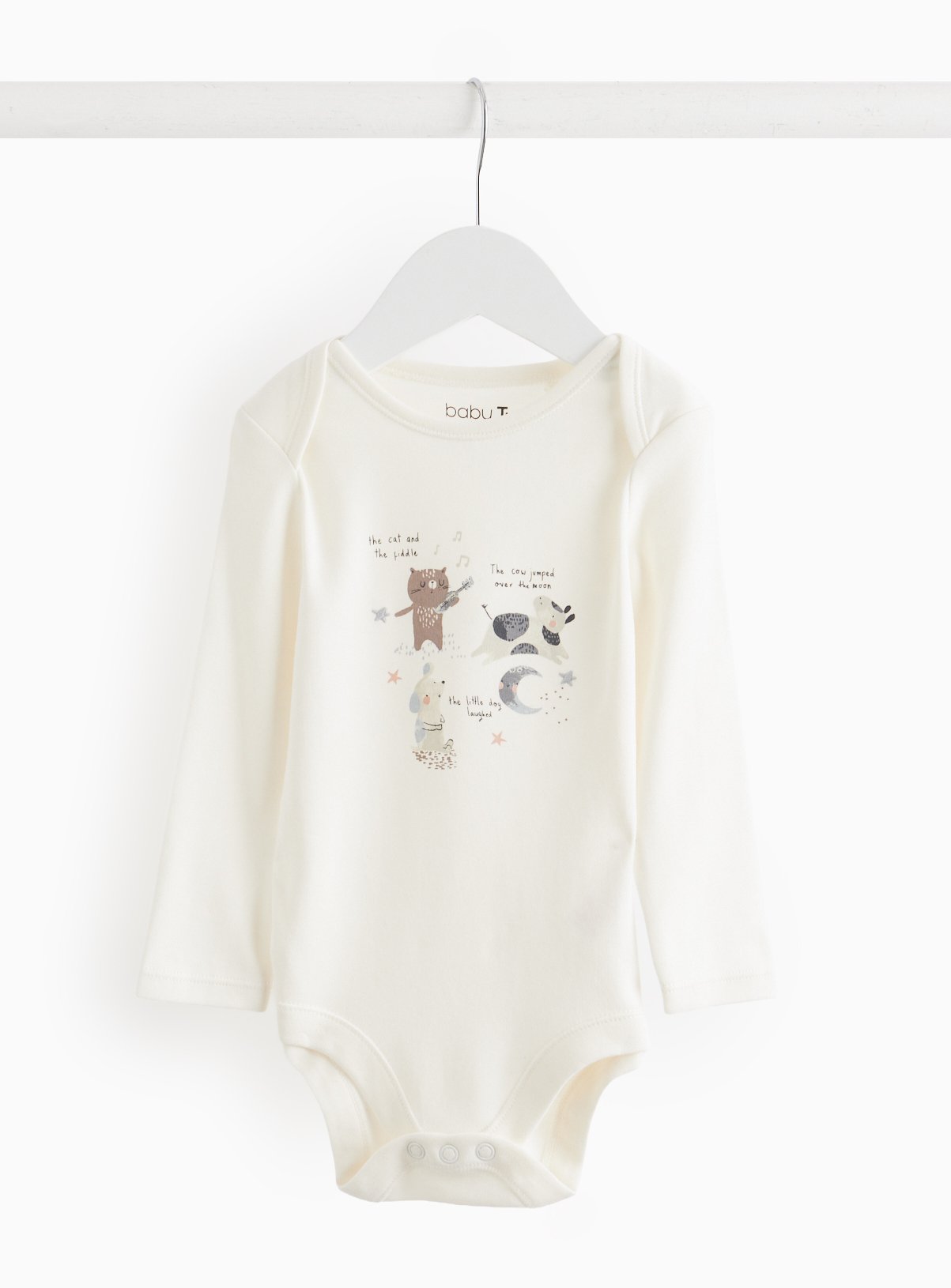 Nursery Rhyme Print Cream Bodysuit  