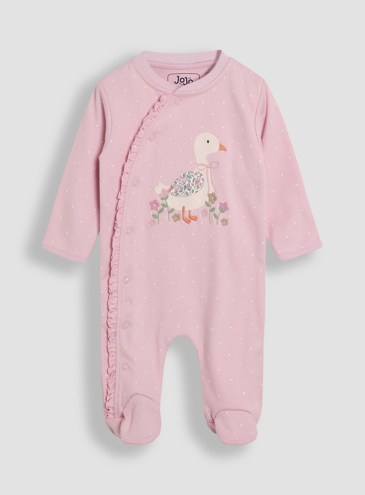 JOJO MAMAN BÉBÉ Duck Applique Sleepsuit 