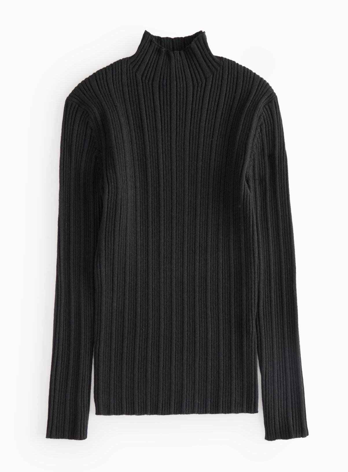 Black Ribbed Knitted High Neck Top  14 years